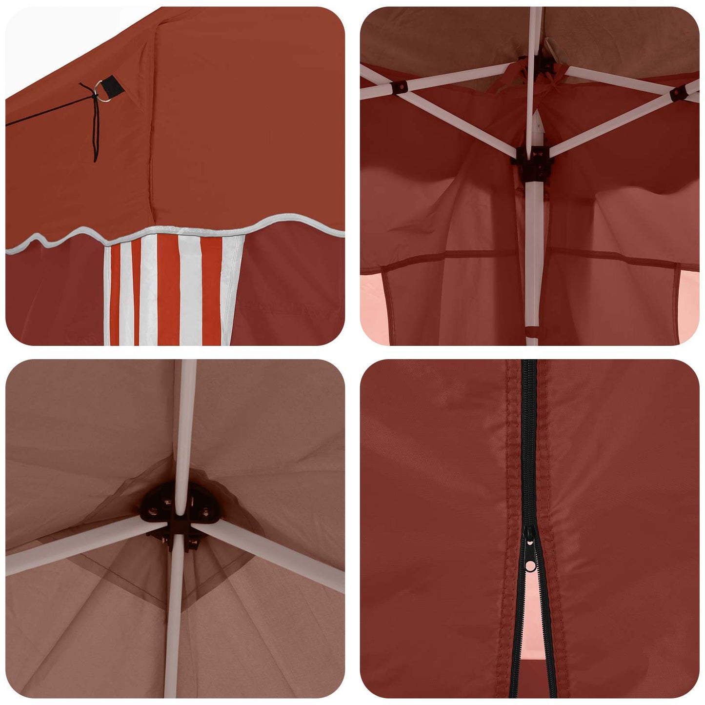 Pop-up Partyzelt 288 x 288 x 245 cm Terrakotta Oxford-Stoff