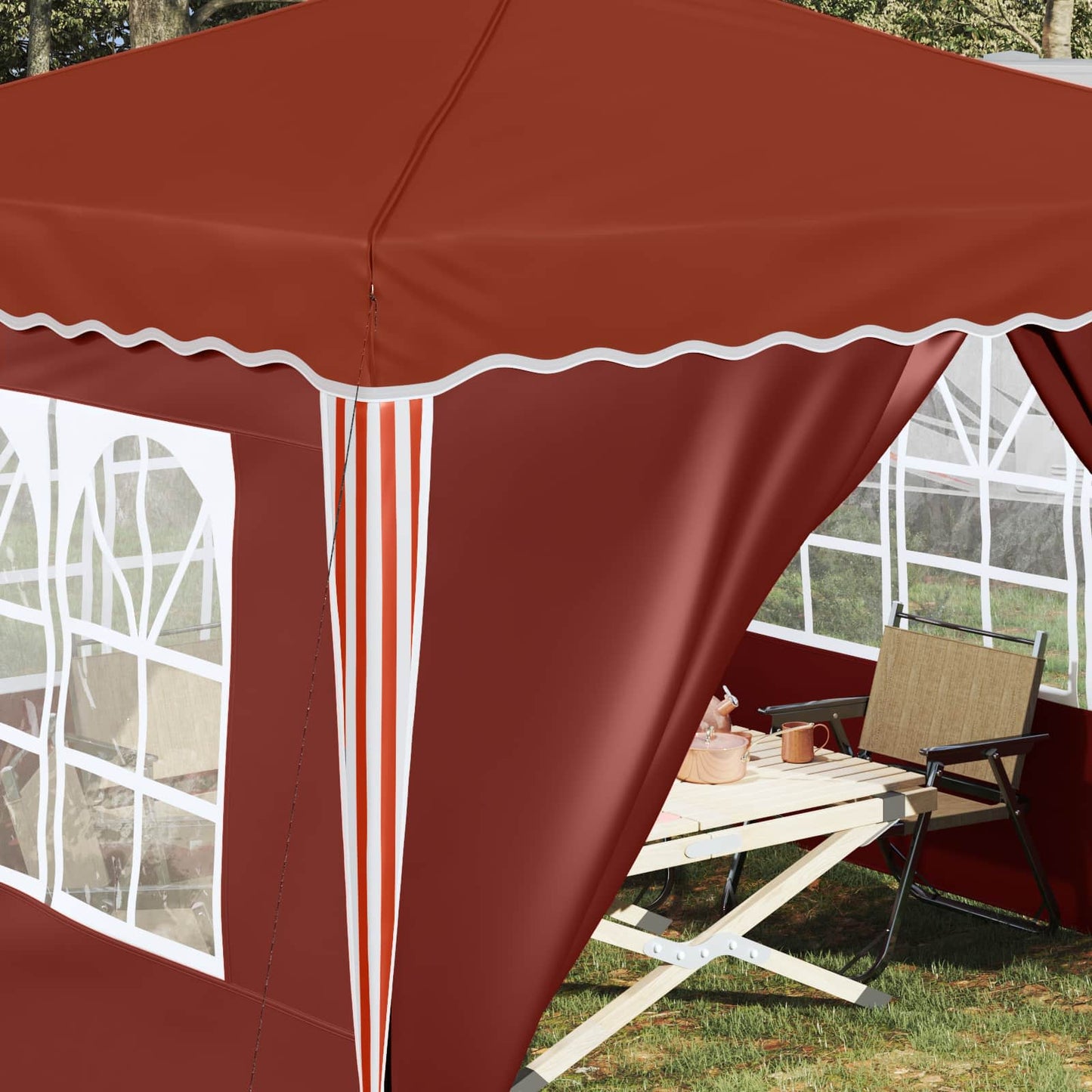 Pop-up Partyzelt 288 x 288 x 245 cm Terrakotta Oxford-Stoff