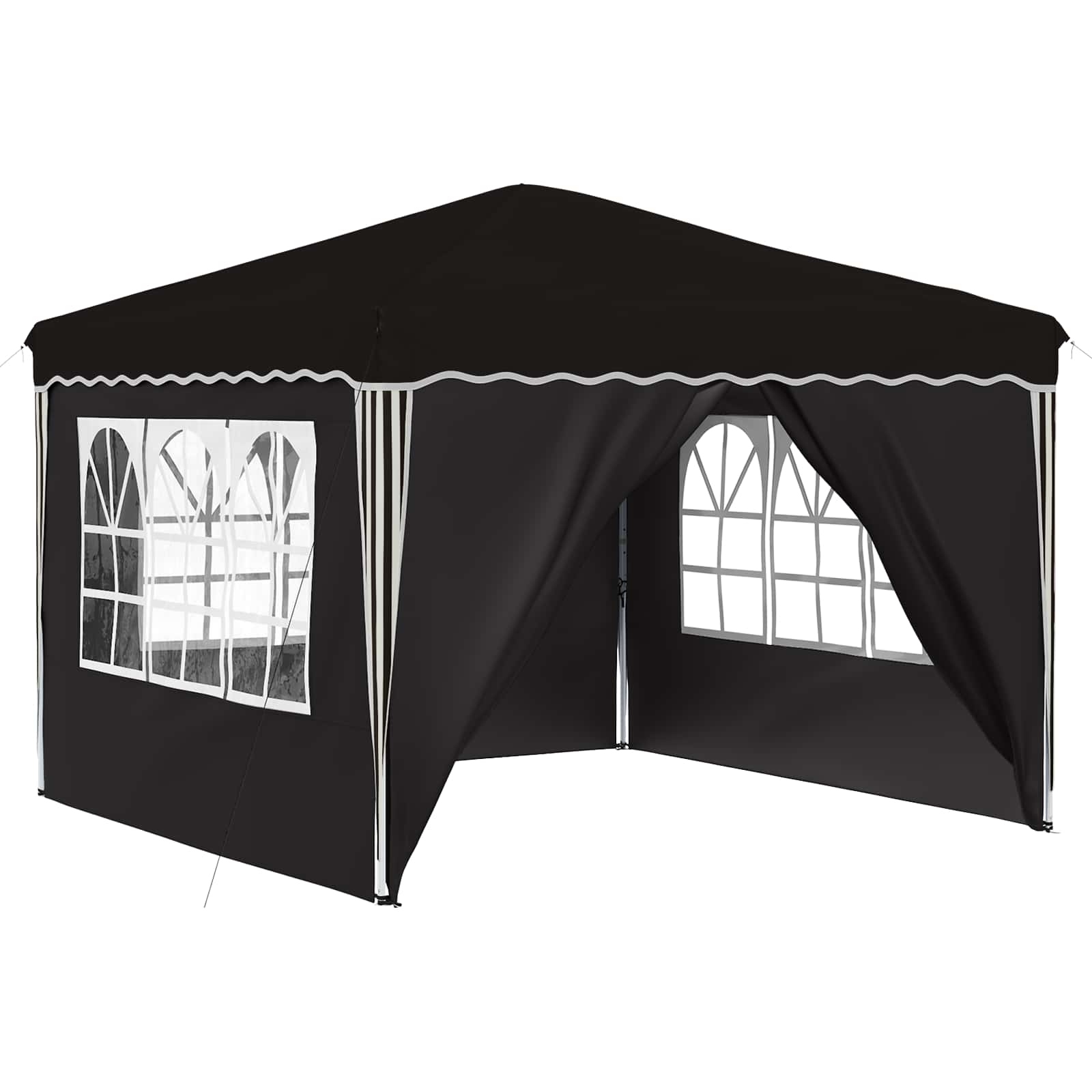 Pop-up Partyzelt 288 x 288 x 245 cm Schwarz Oxford-Stoff