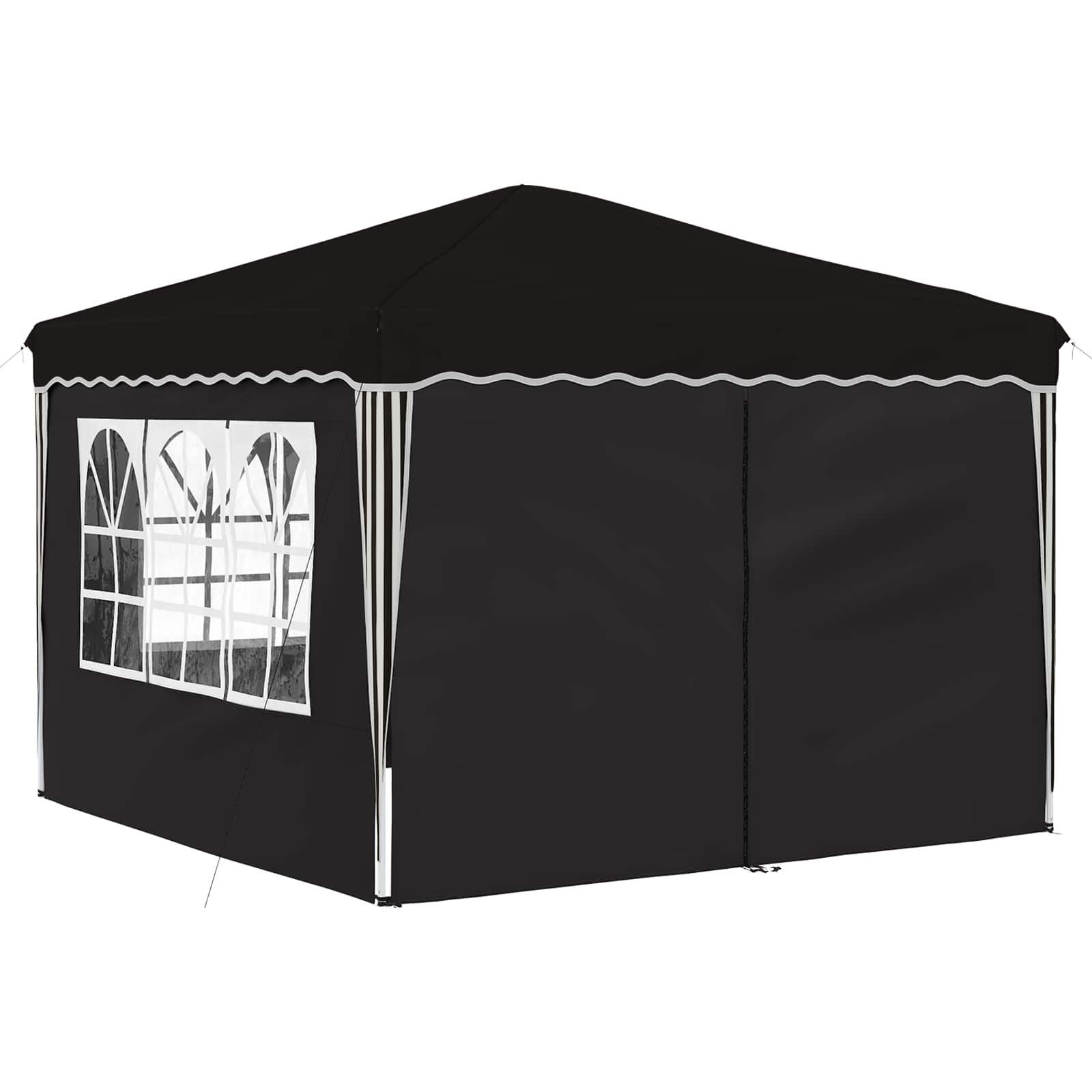Pop-up Partyzelt 288 x 288 x 245 cm Schwarz Oxford-Stoff