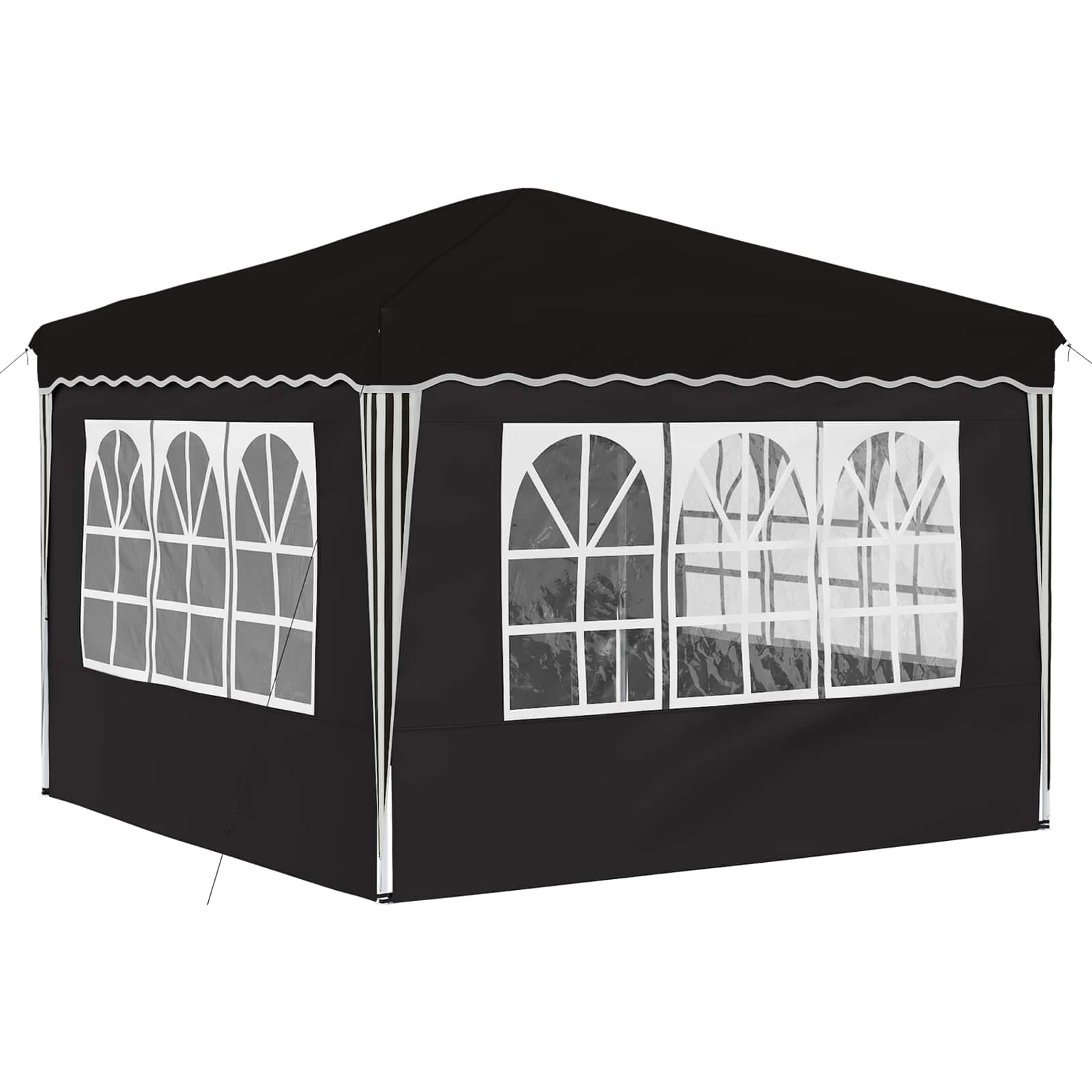 Pop-up Partyzelt 288 x 288 x 245 cm Schwarz Oxford-Stoff
