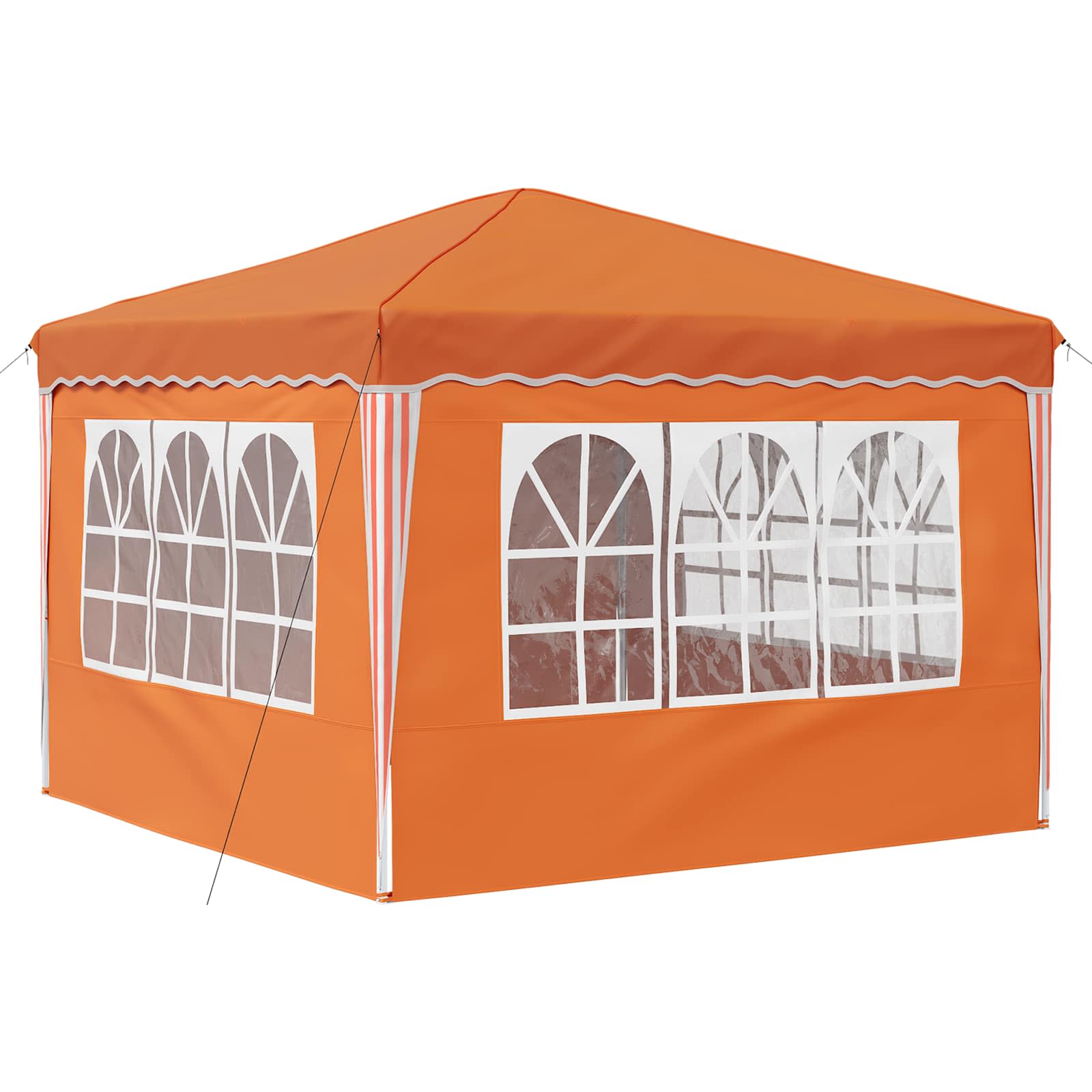 Pop-up Partyzelt 288 x 288 x 245 cm Orange Oxford-Stoff