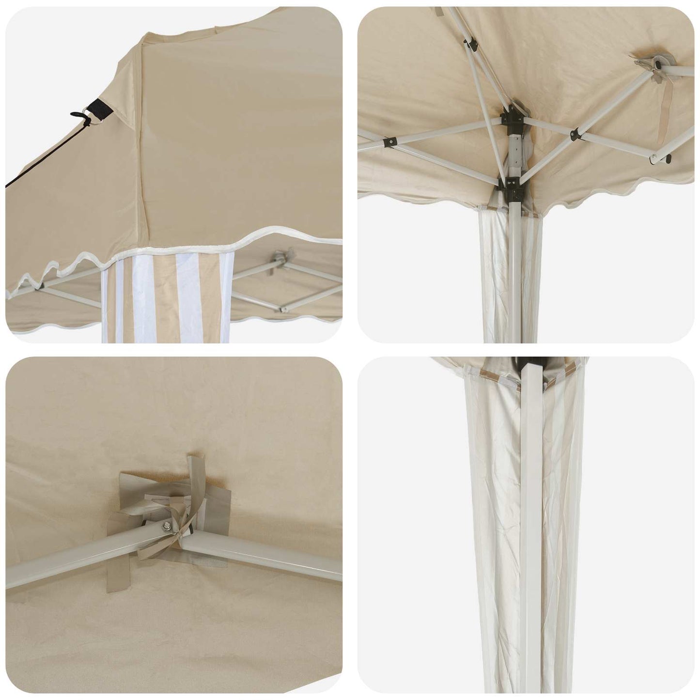Pop-up Partyzelt 575 x 290 x 245 cm Creme