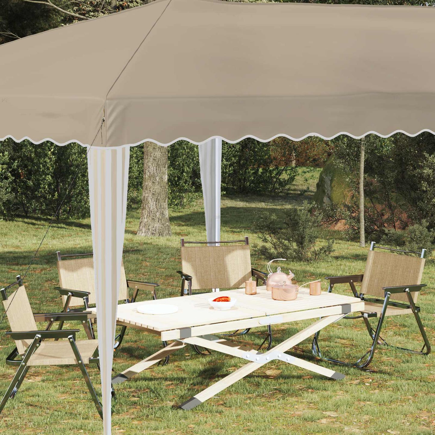 Pop-up Partyzelt 575 x 290 x 245 cm Creme