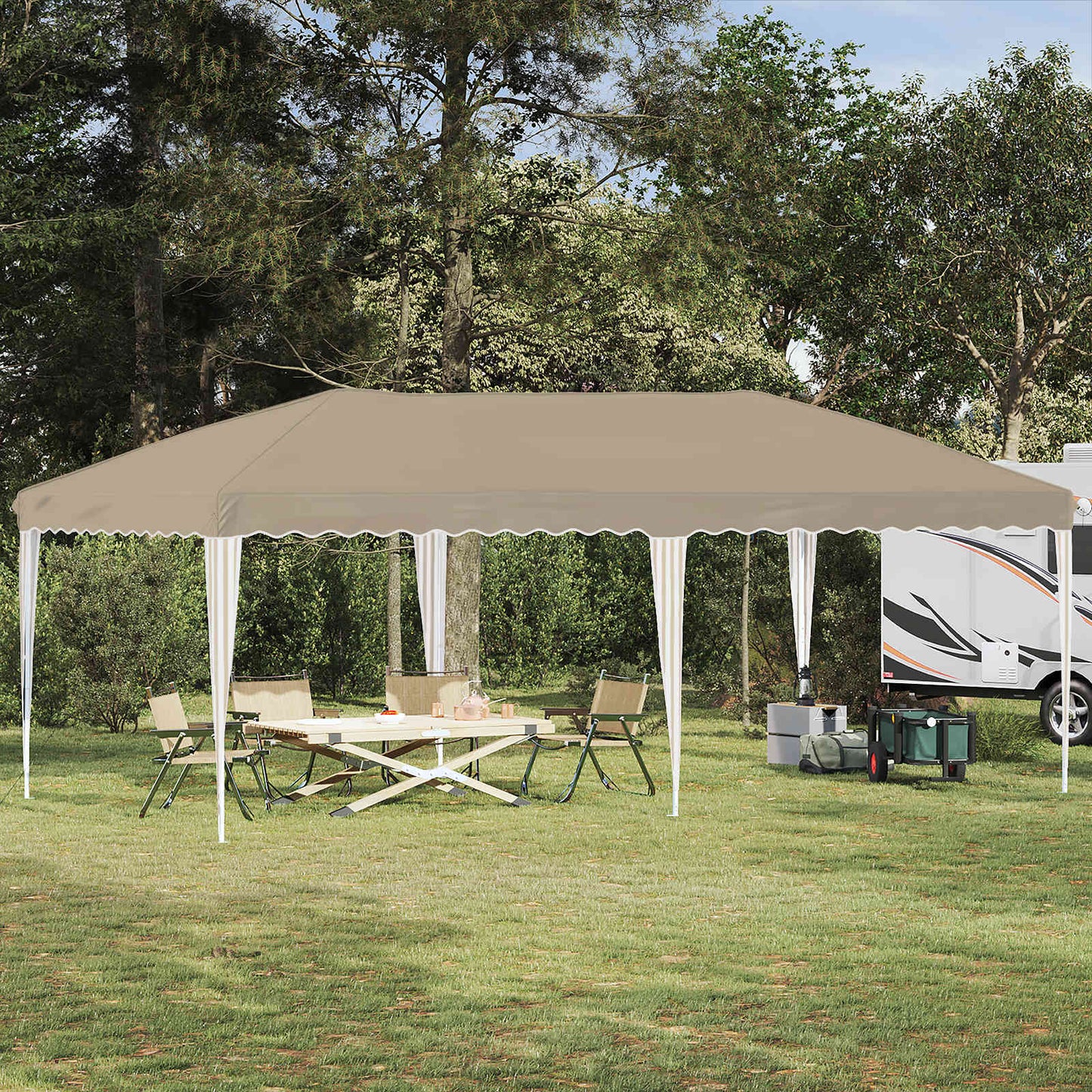 Pop-up Partyzelt 575 x 290 x 245 cm Creme