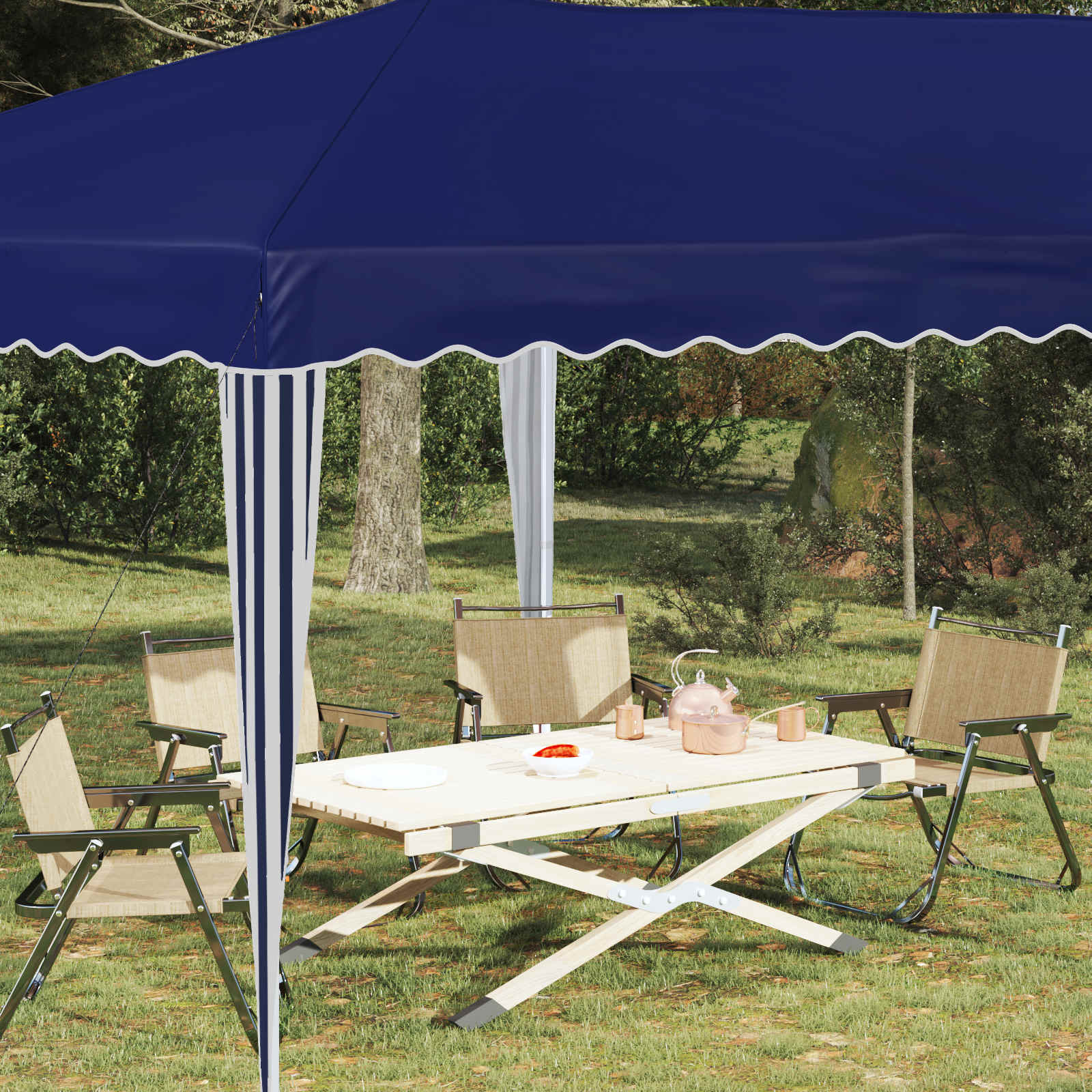 Pop-up Partyzelt 575 x 290 x 245 cm Blau