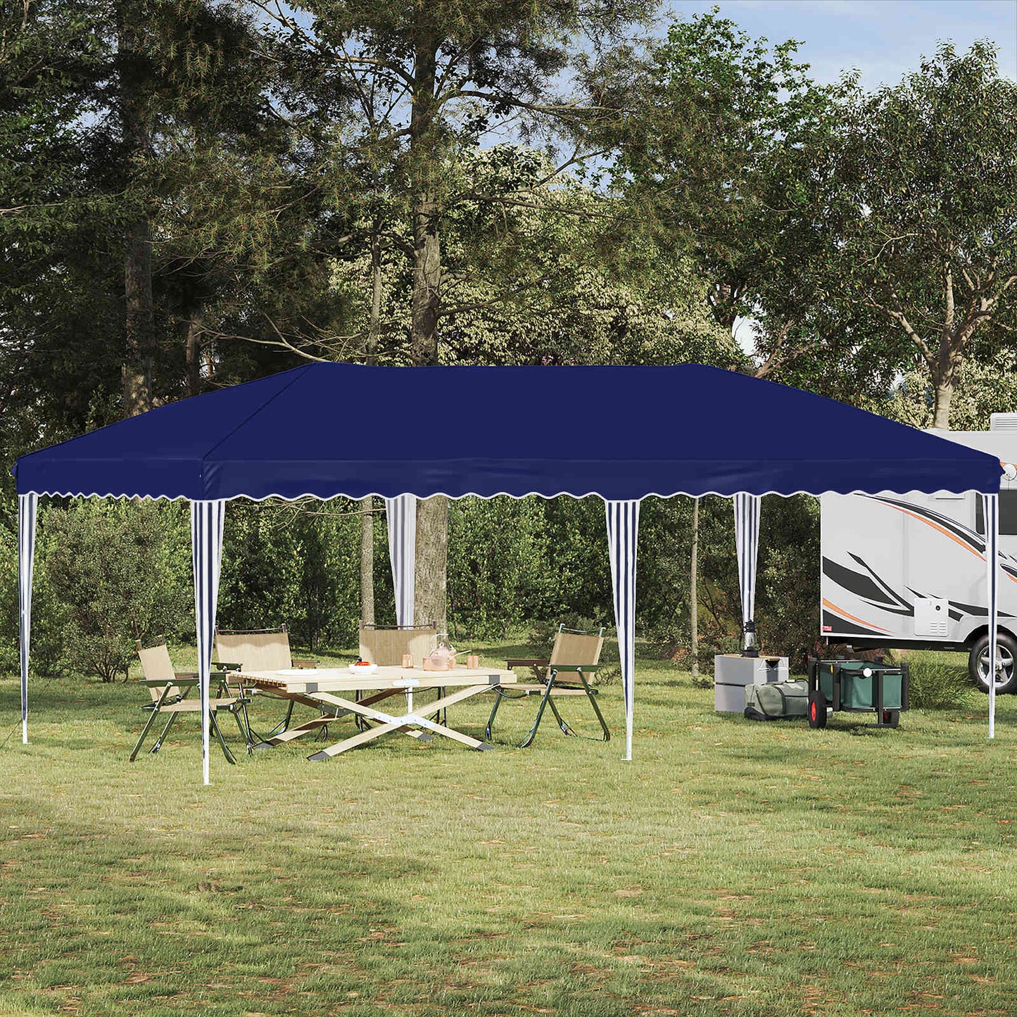 Pop-up Partyzelt 575 x 290 x 245 cm Blau