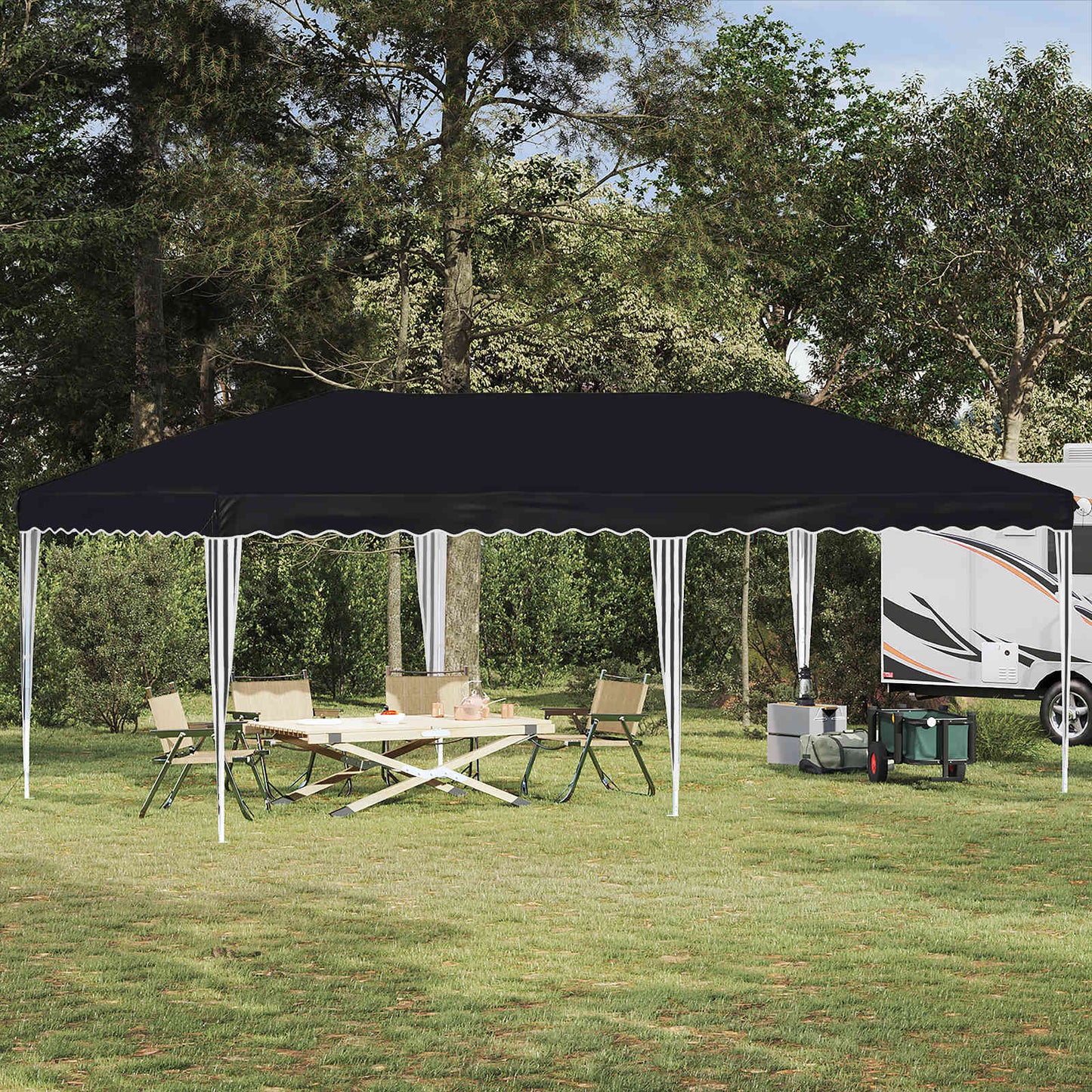 Pop-up Partyzelt 575 x 290 x 245 cm Antrazit