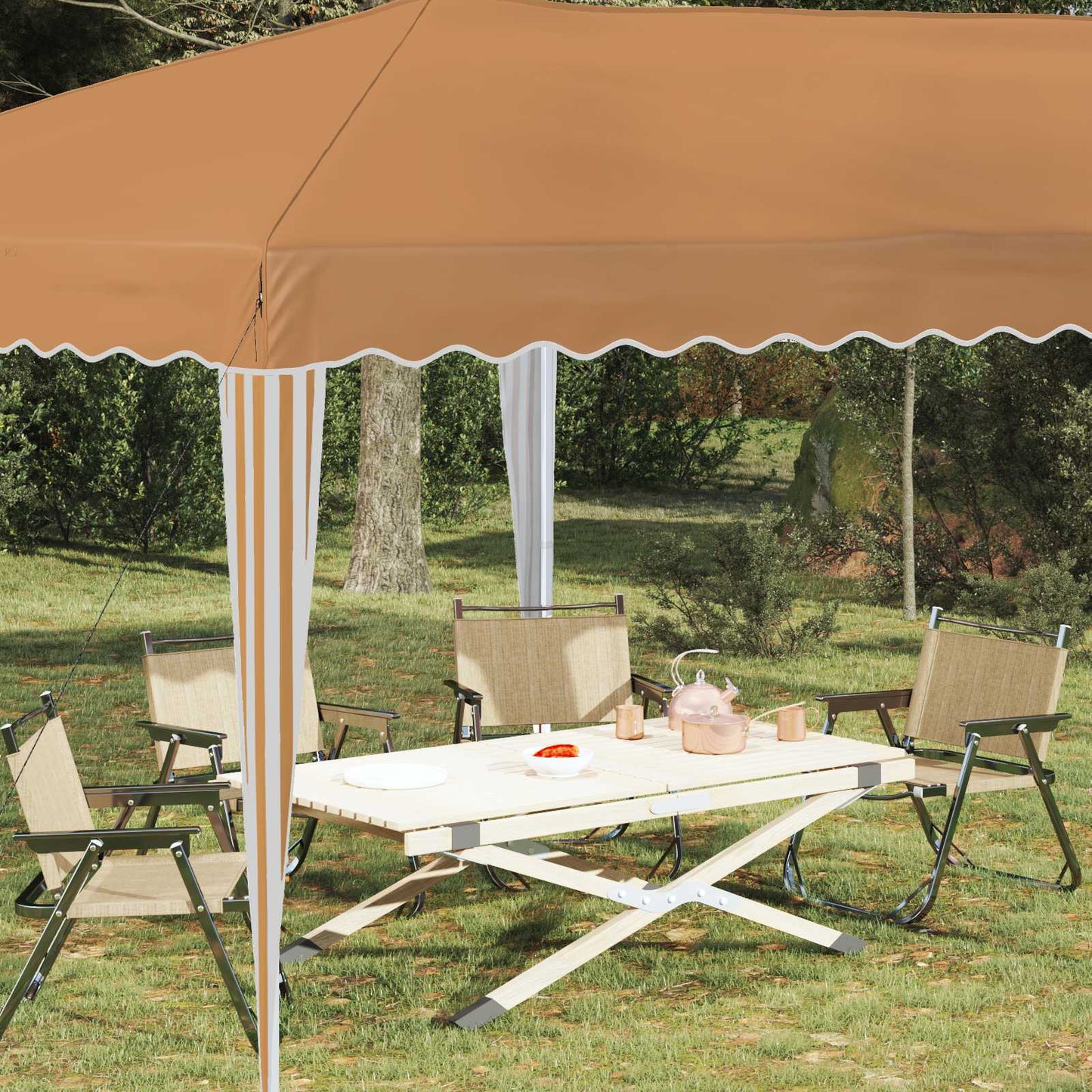Pop-up Partyzelt 575 x 290 x 245 cm Beige
