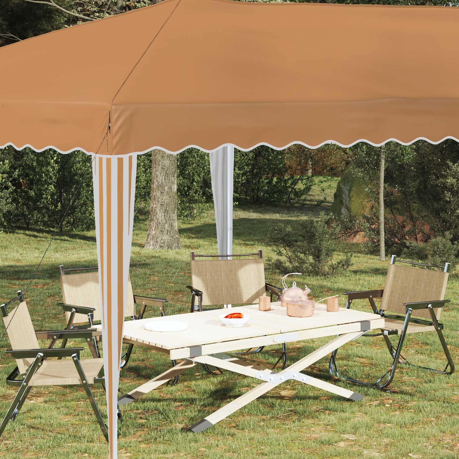 Pop-up Partyzelt 575 x 290 x 245 cm Beige