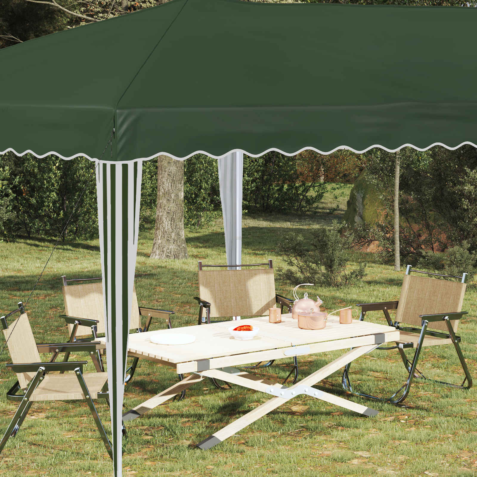 Pop-up Partyzelt 575 x 290 x 245 cm Grün
