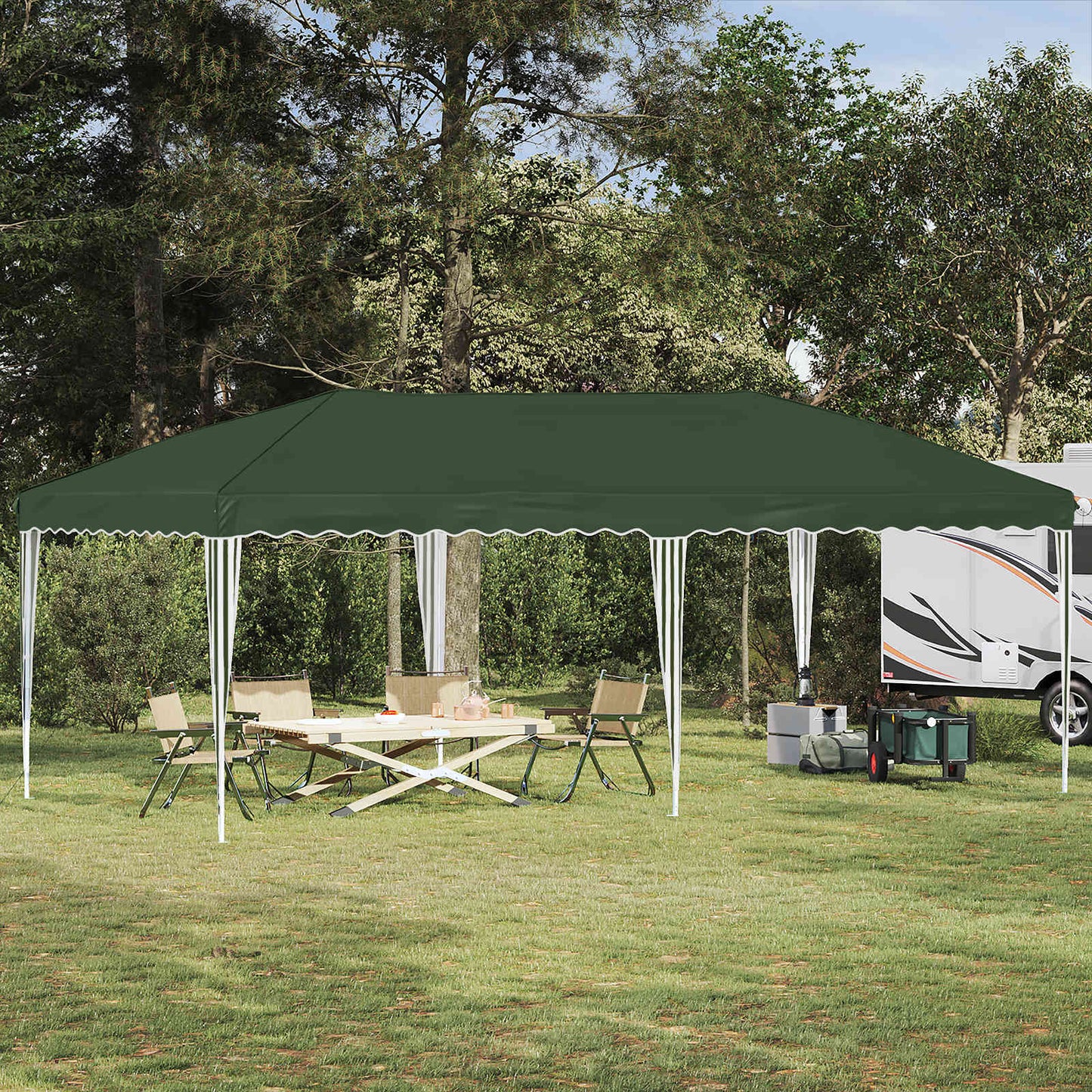 Pop-up Partyzelt 575 x 290 x 245 cm Grün