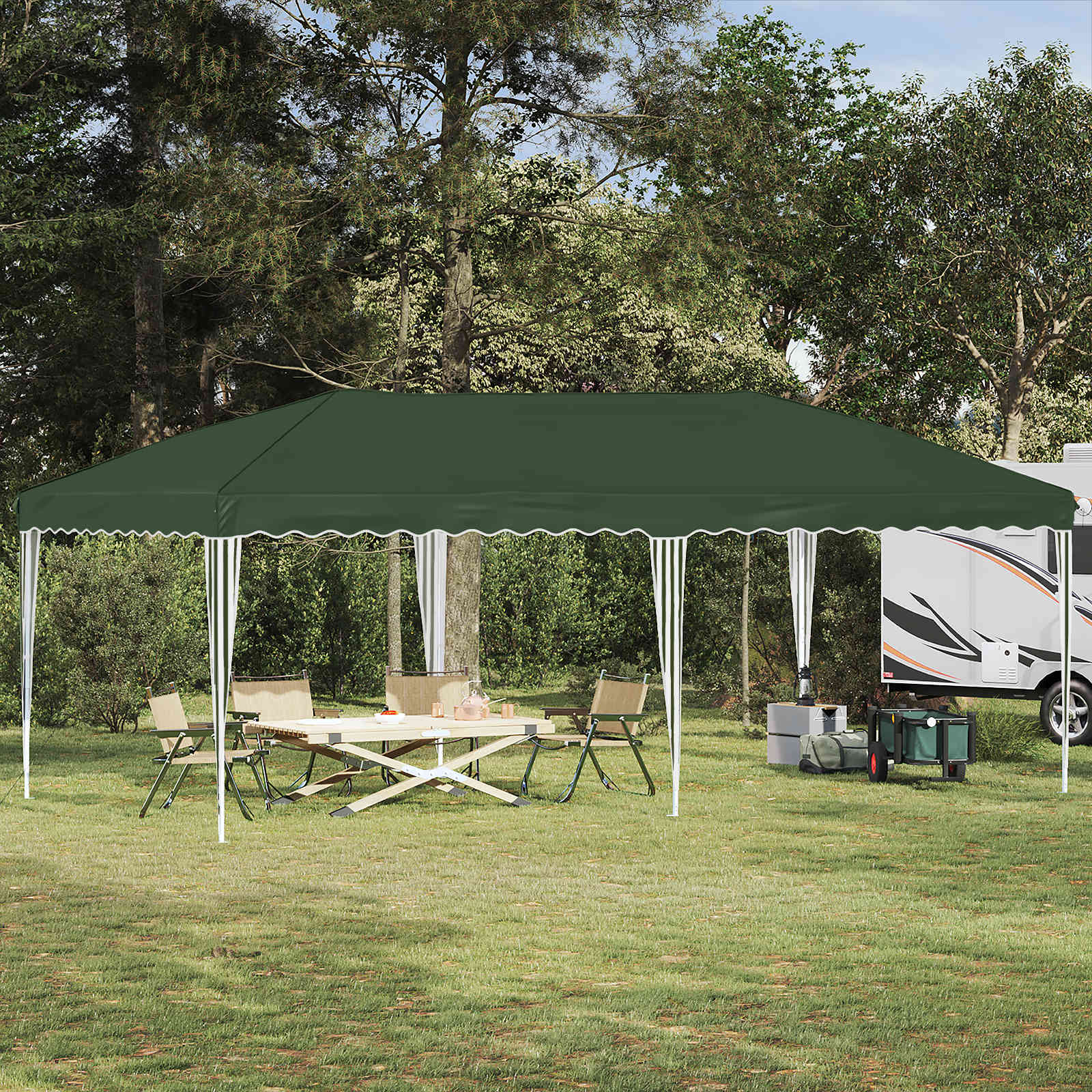 Pop-up Partyzelt 575 x 290 x 245 cm Grün