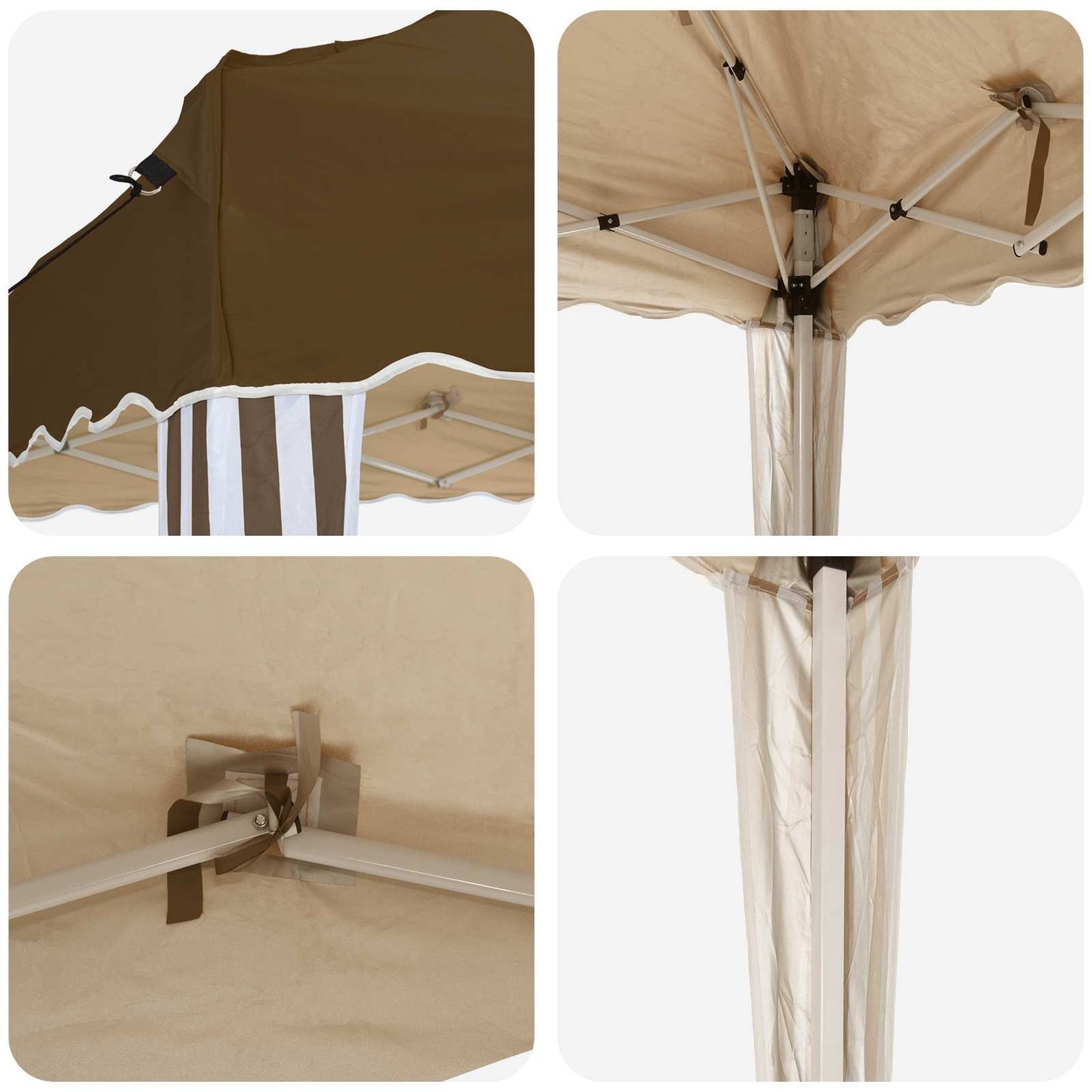 Pop-up Partyzelt 575 x 290 x 245 cm Taupe