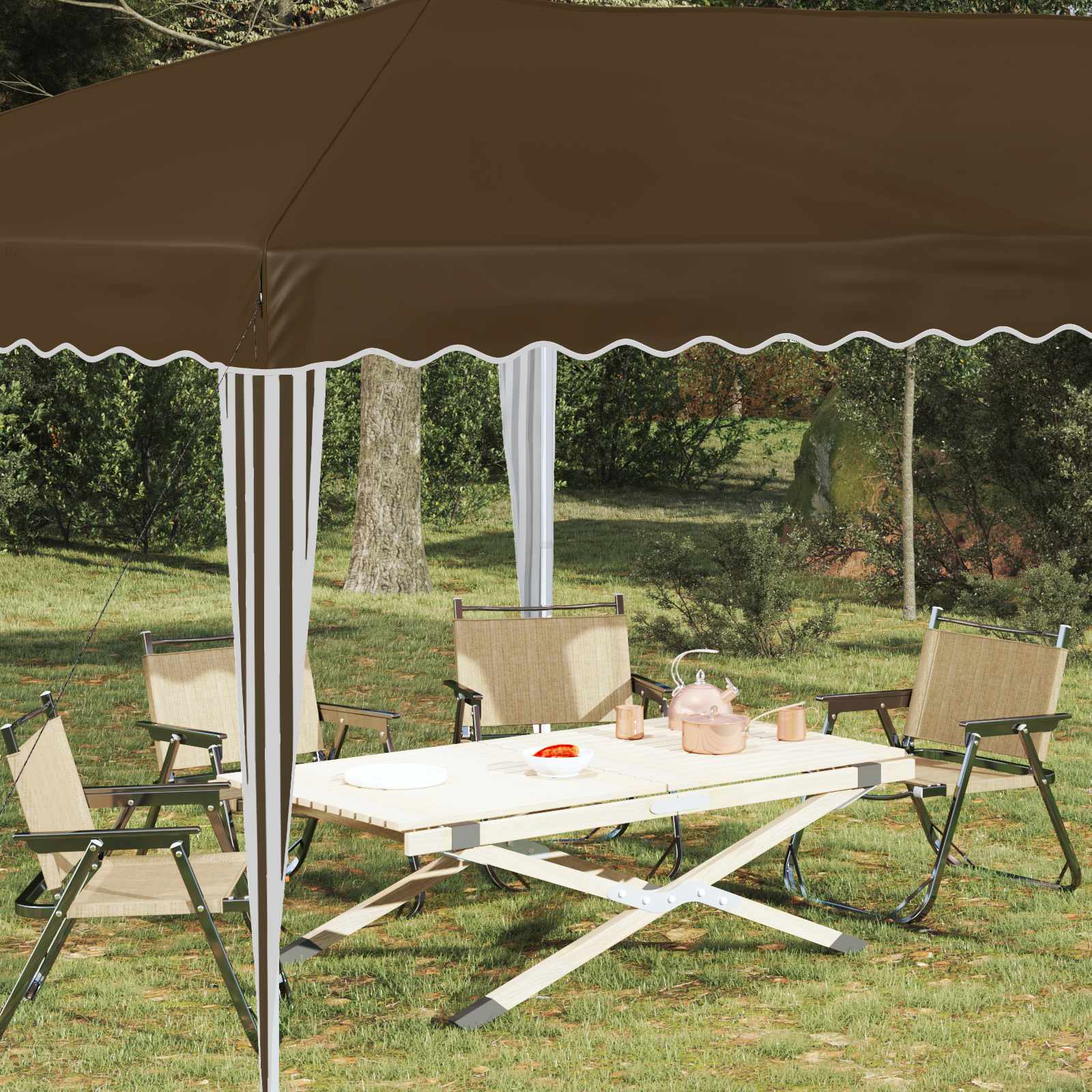 Pop-up Partyzelt 575 x 290 x 245 cm Taupe