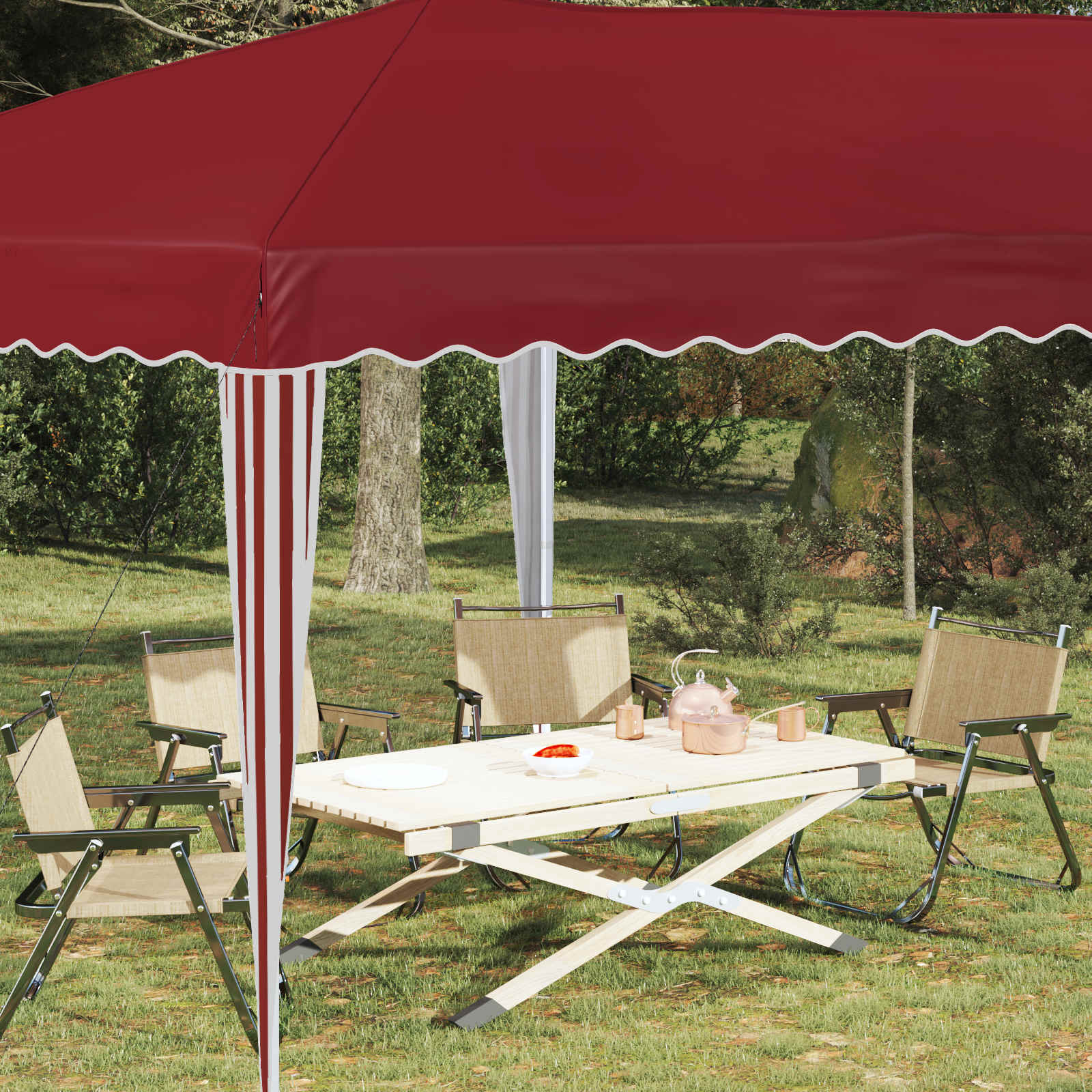 Pop-up Partyzelt 575 x 290 x 245 cm Bordeauxrot