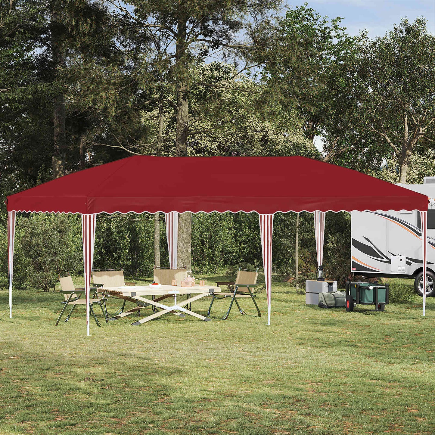 Pop-up Partyzelt 575 x 290 x 245 cm Bordeauxrot