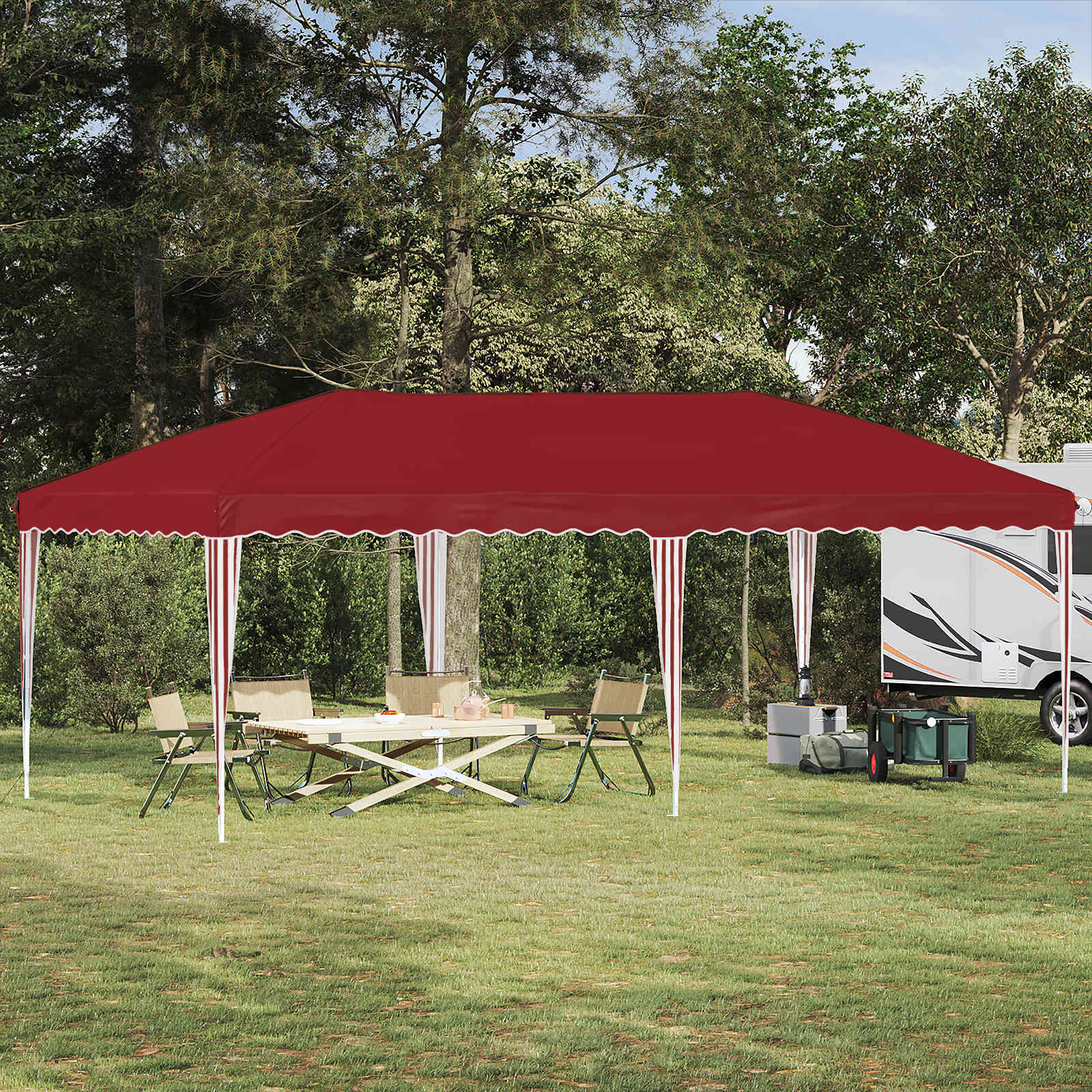Pop-up Partyzelt 575 x 290 x 245 cm Bordeauxrot
