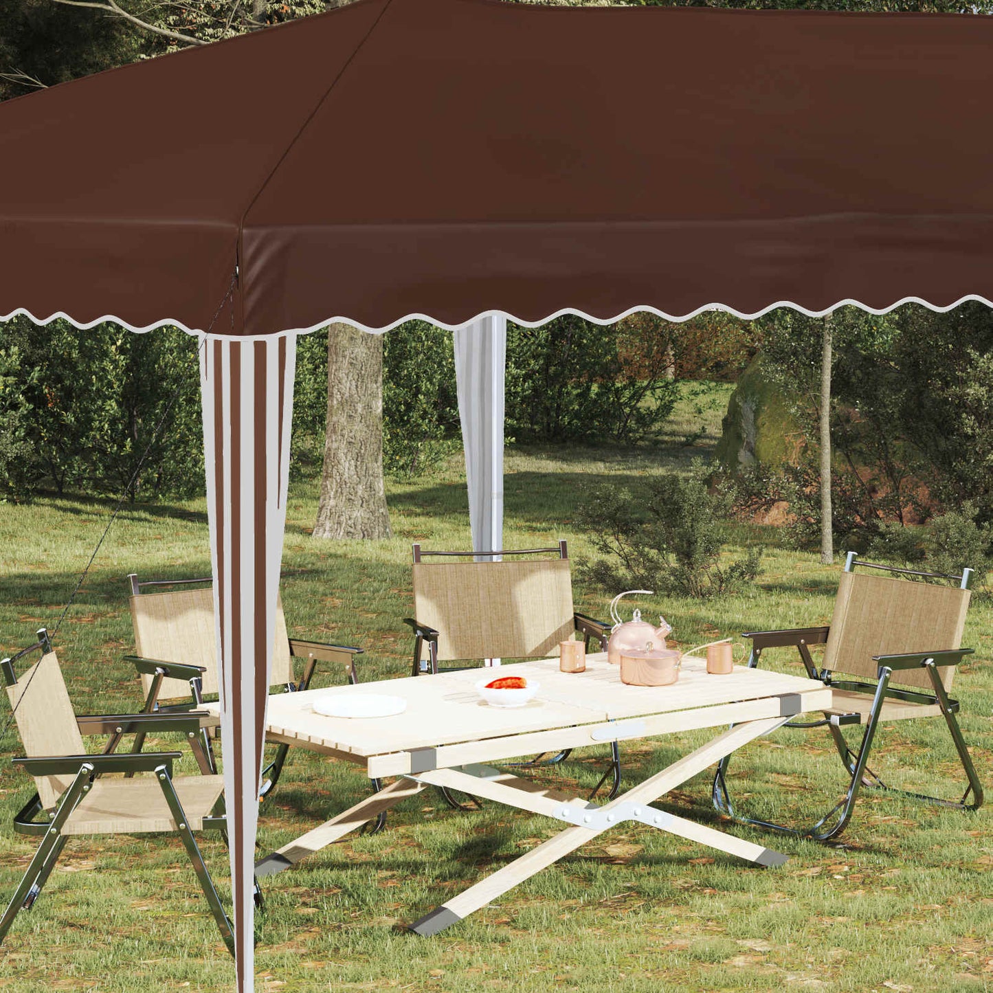 Pop-up Partyzelt 575 x 290 x 245 cm Braun