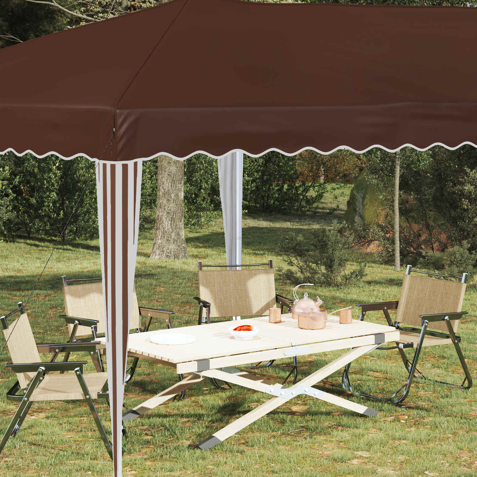 Pop-up Partyzelt 575 x 290 x 245 cm Braun