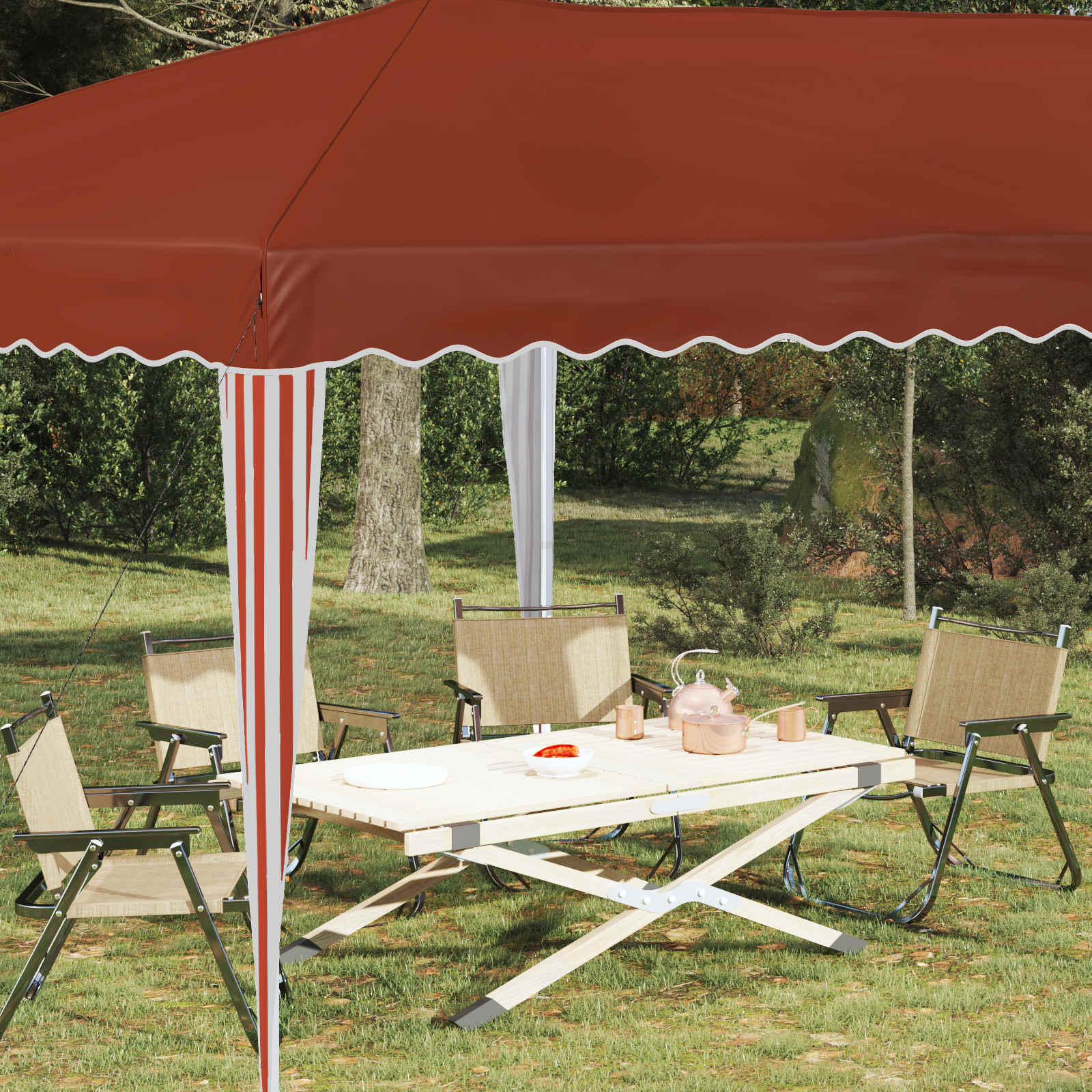 Pop-up Partyzelt 575 x 290 x 245 cm Terrakotta