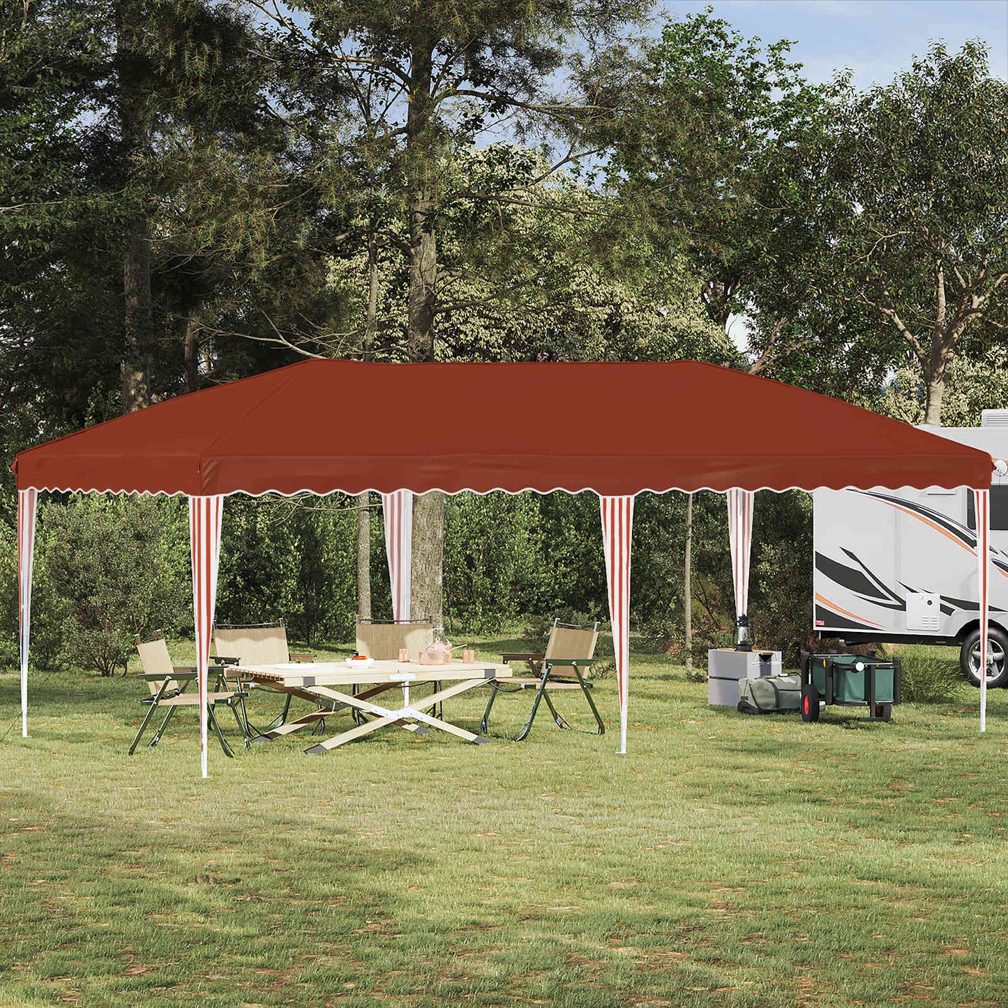 Pop-up Partyzelt 575 x 290 x 245 cm Terrakotta