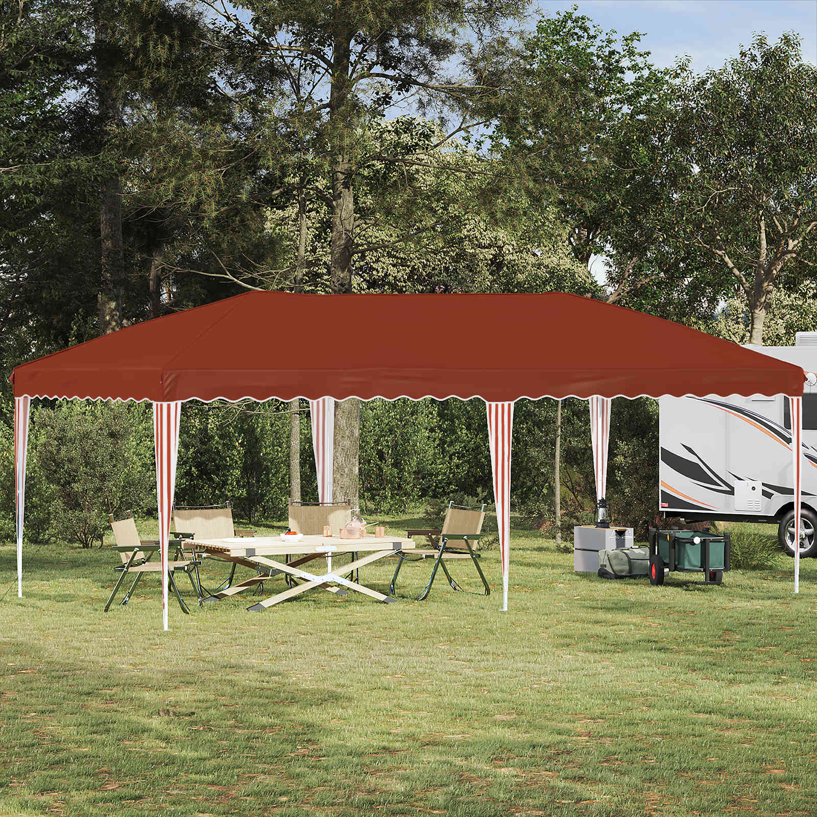 Pop-up Partyzelt 575 x 290 x 245 cm Terrakotta