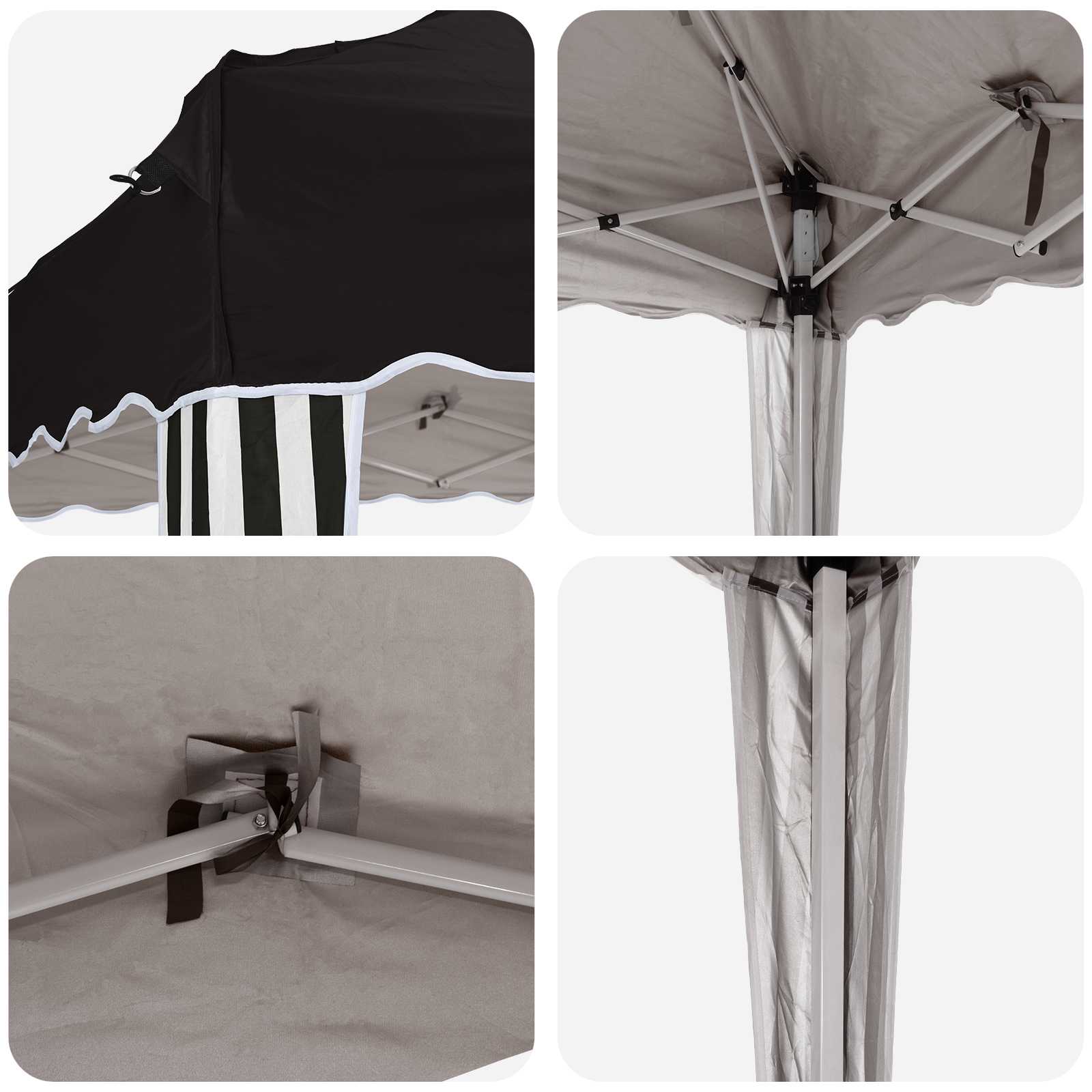 Pop-up Partyzelt 575 x 290 x 245 cm Schwarz