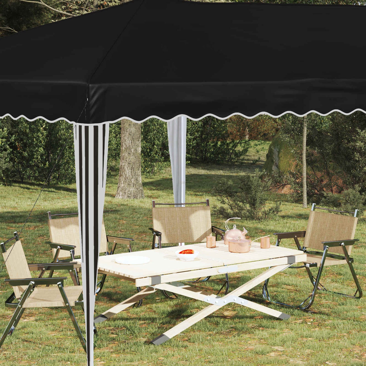 Pop-up Partyzelt 575 x 290 x 245 cm Schwarz