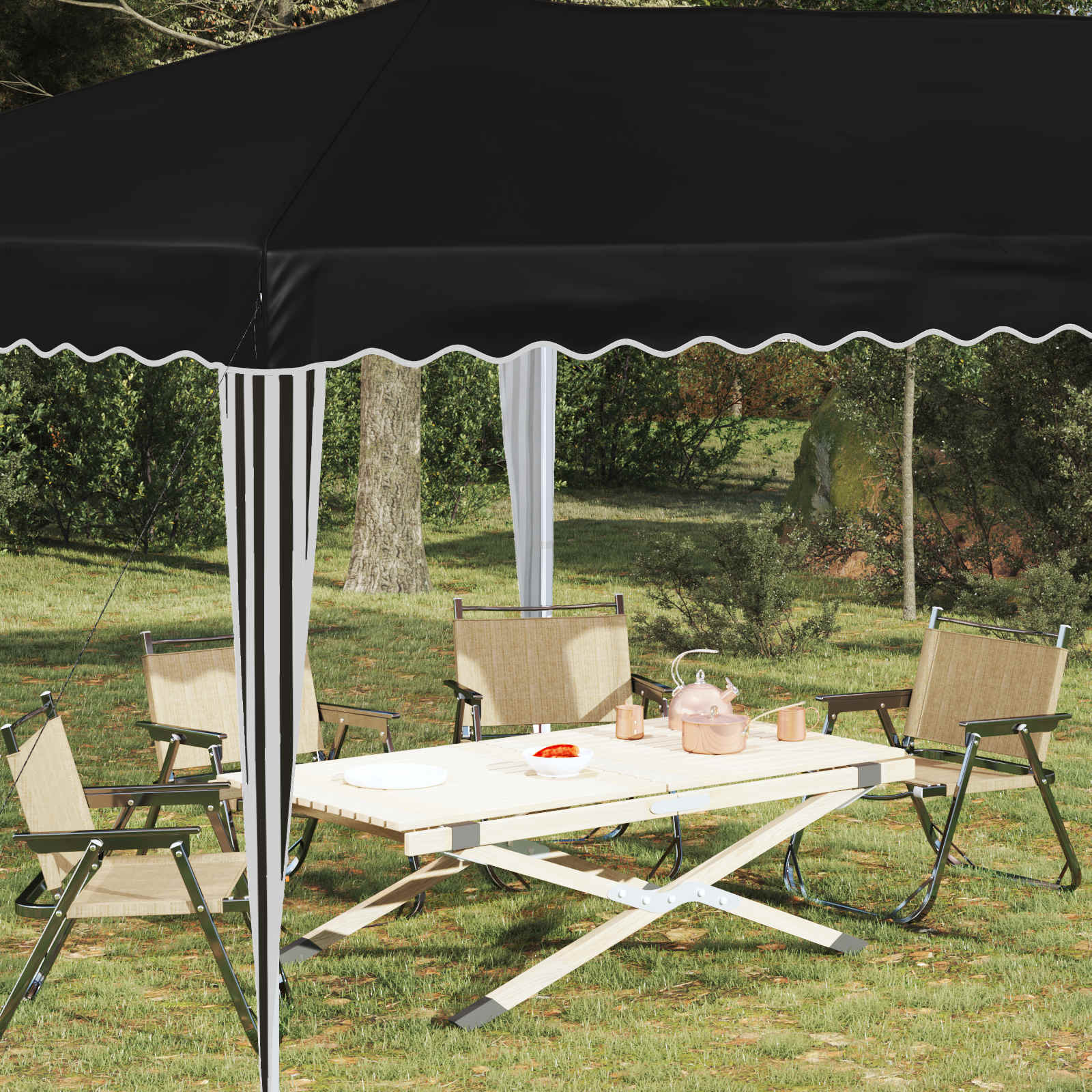 Pop-up Partyzelt 575 x 290 x 245 cm Schwarz