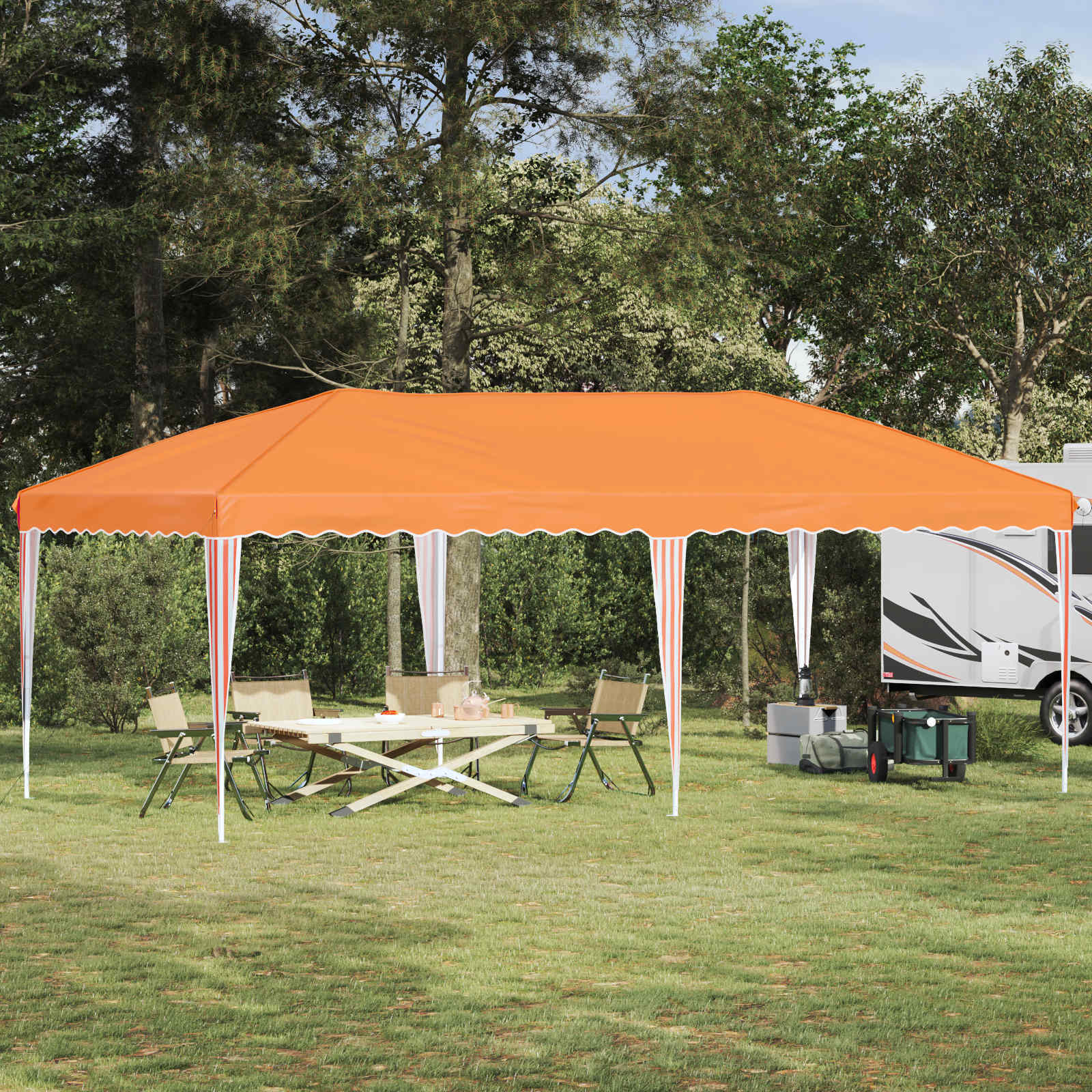 Pop-up Partyzelt 575 x 290 x 245 cm Orange