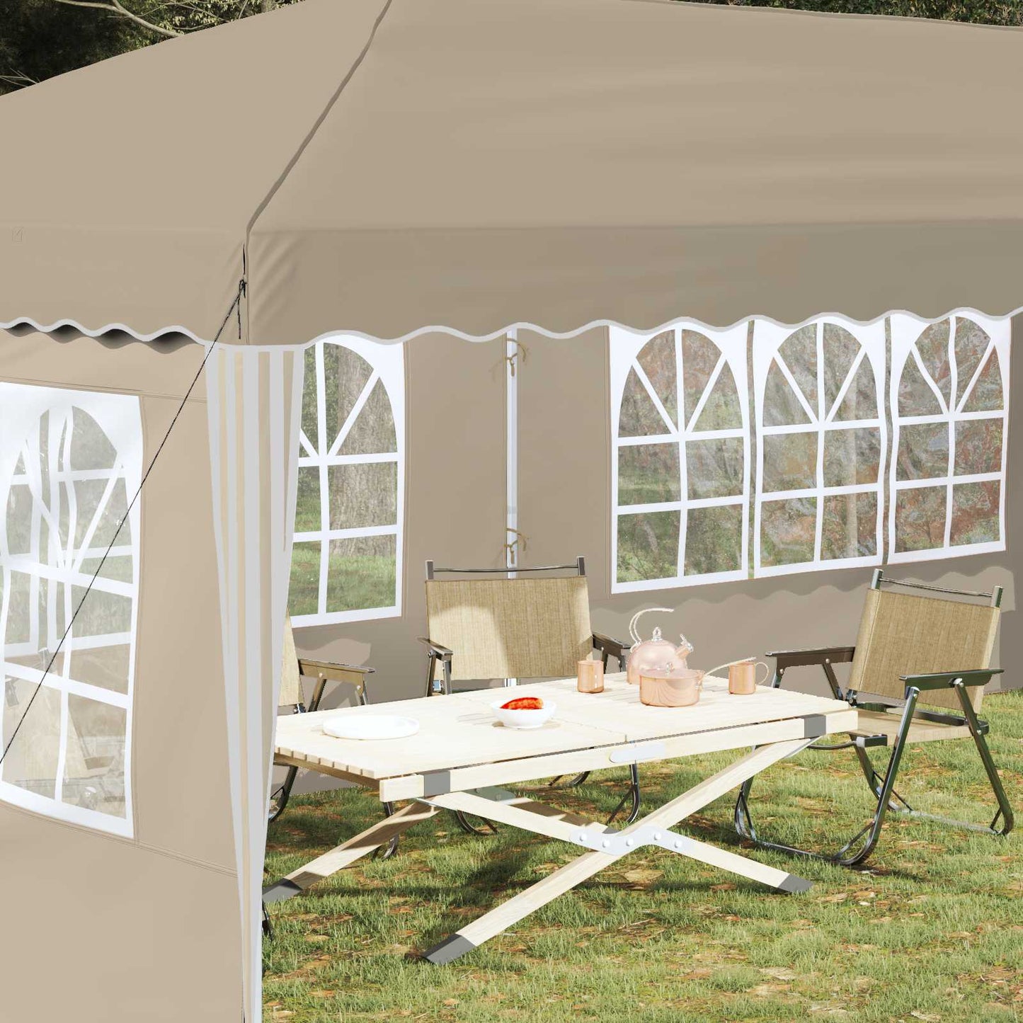 Pop-up Partyzelt 575 x 289 x 245 cm Creme