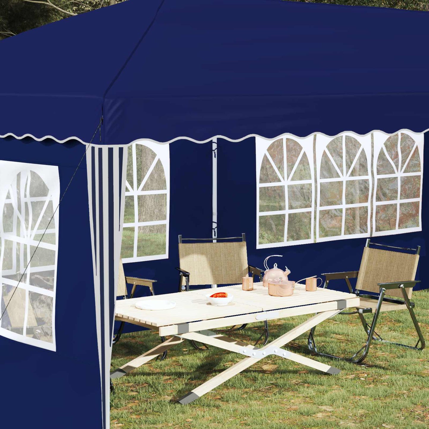 Pop-up Partyzelt 575 x 289 x 245 cm Blau