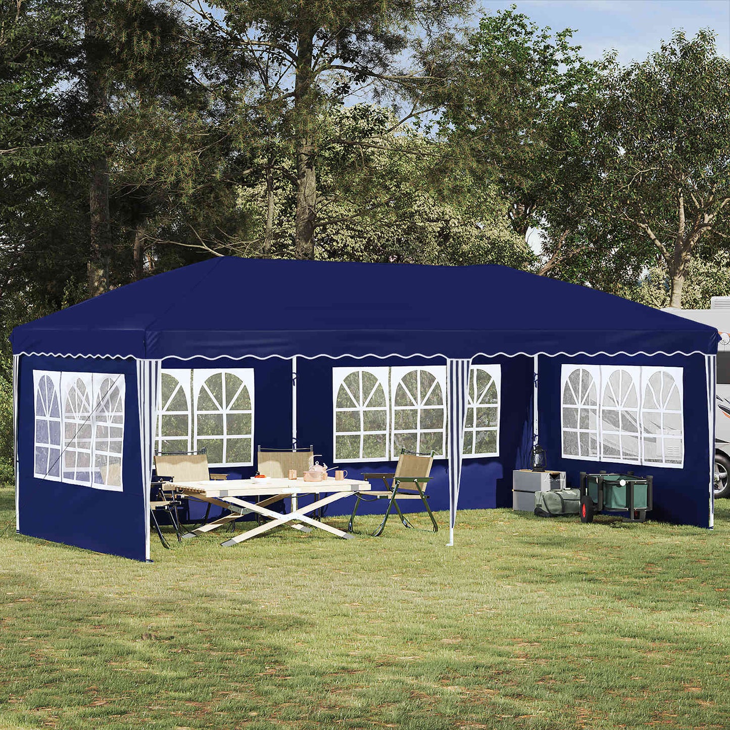 Pop-up Partyzelt 575 x 289 x 245 cm Blau
