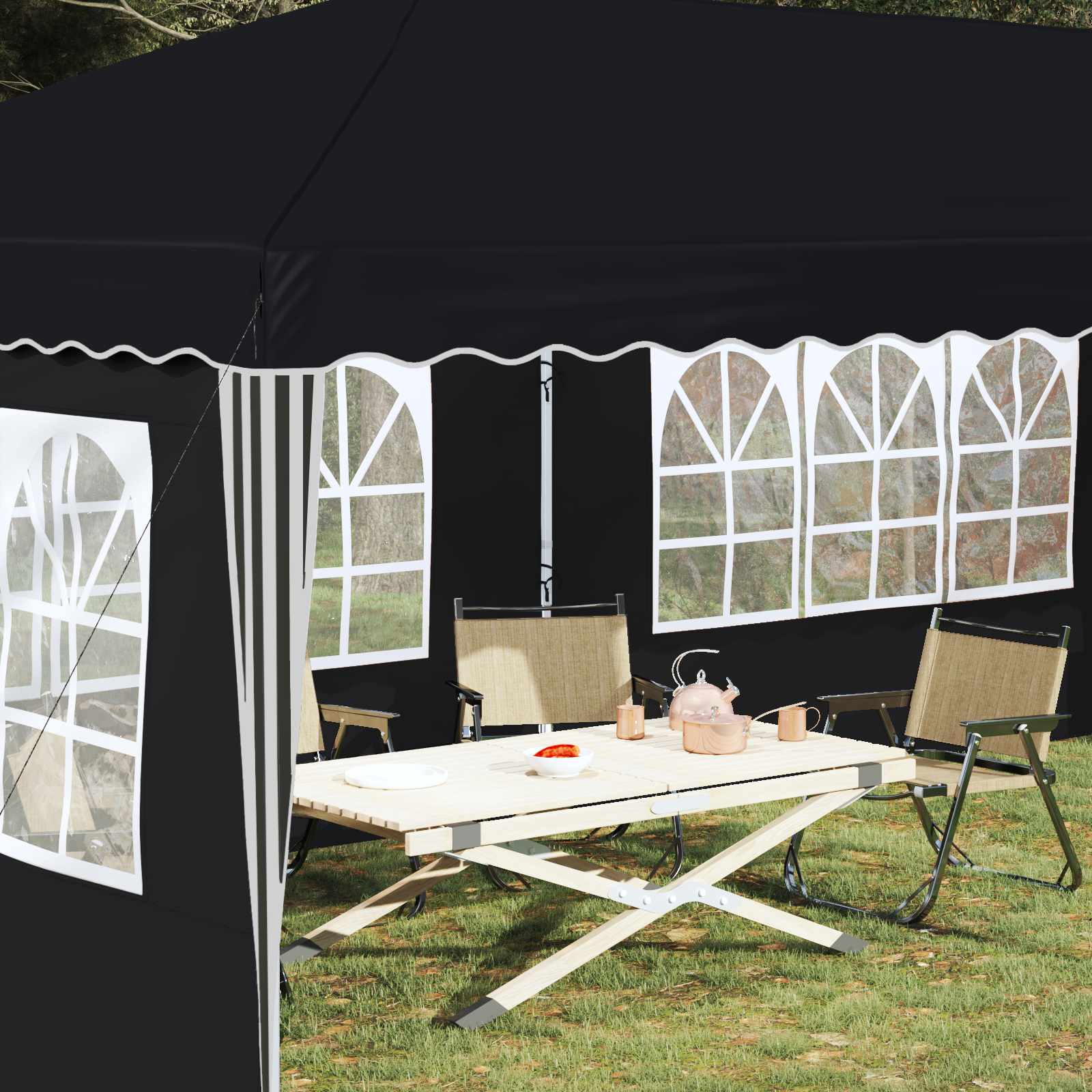 Pop-up Partyzelt 575 x 289 x 245 cm Antrazit