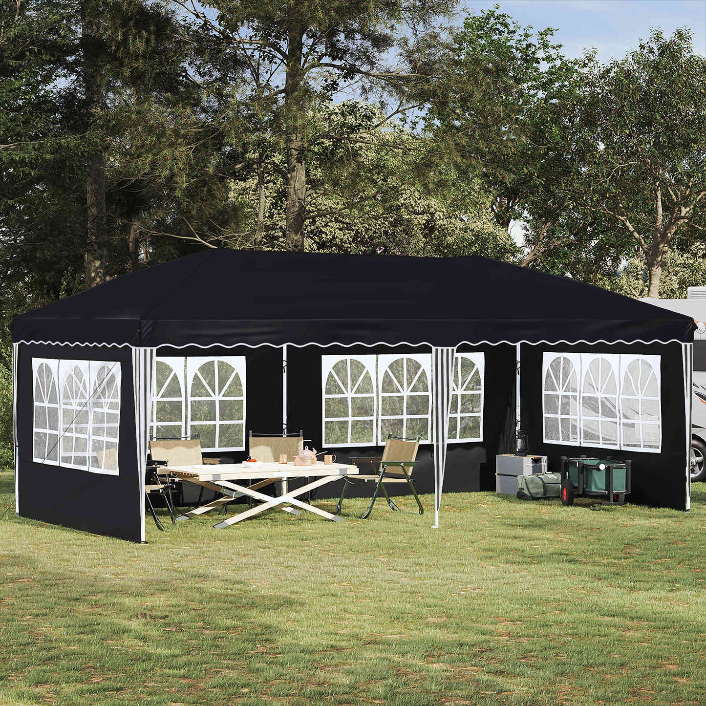 Pop-up Partyzelt 575 x 289 x 245 cm Antrazit