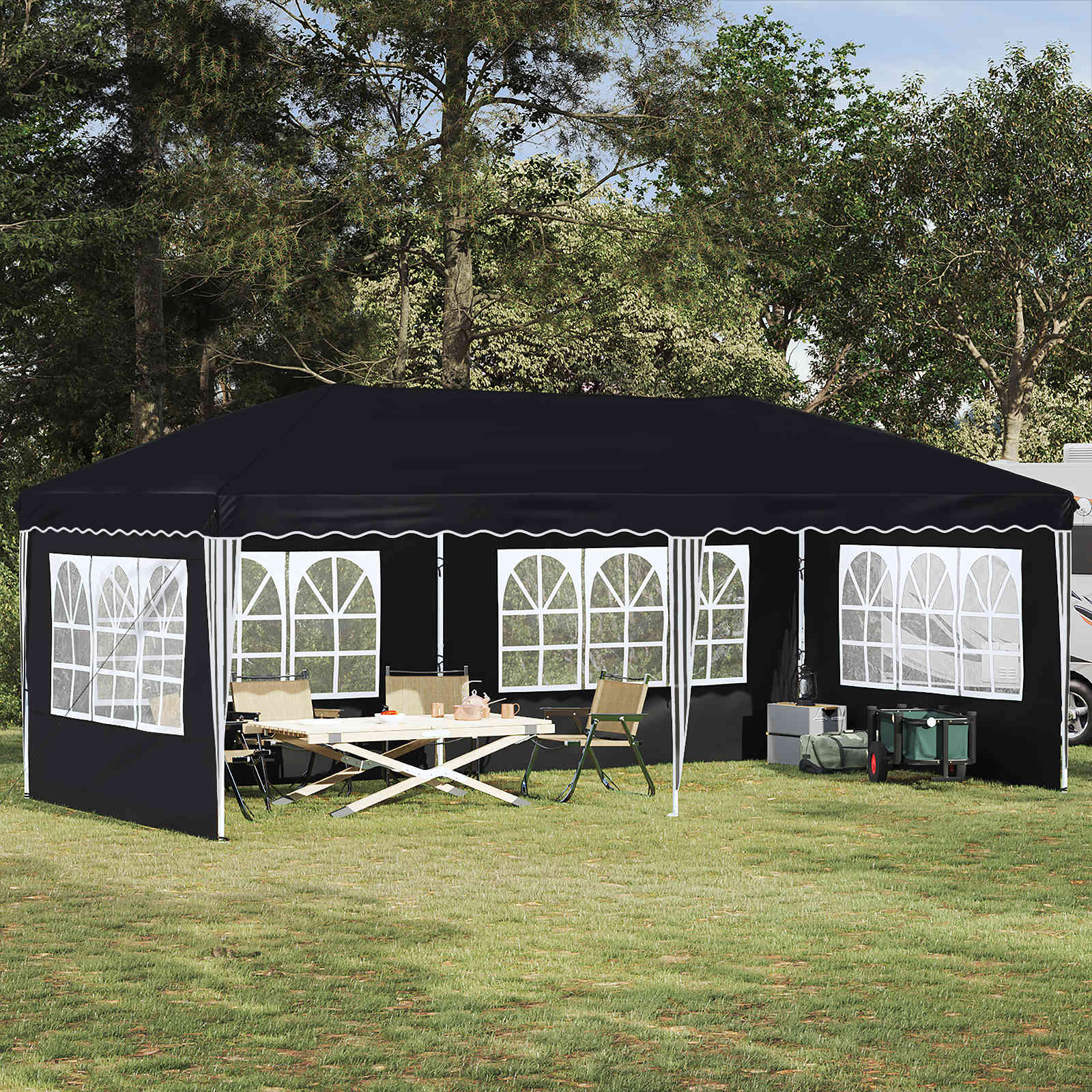 Pop-up Partyzelt 575 x 289 x 245 cm Antrazit