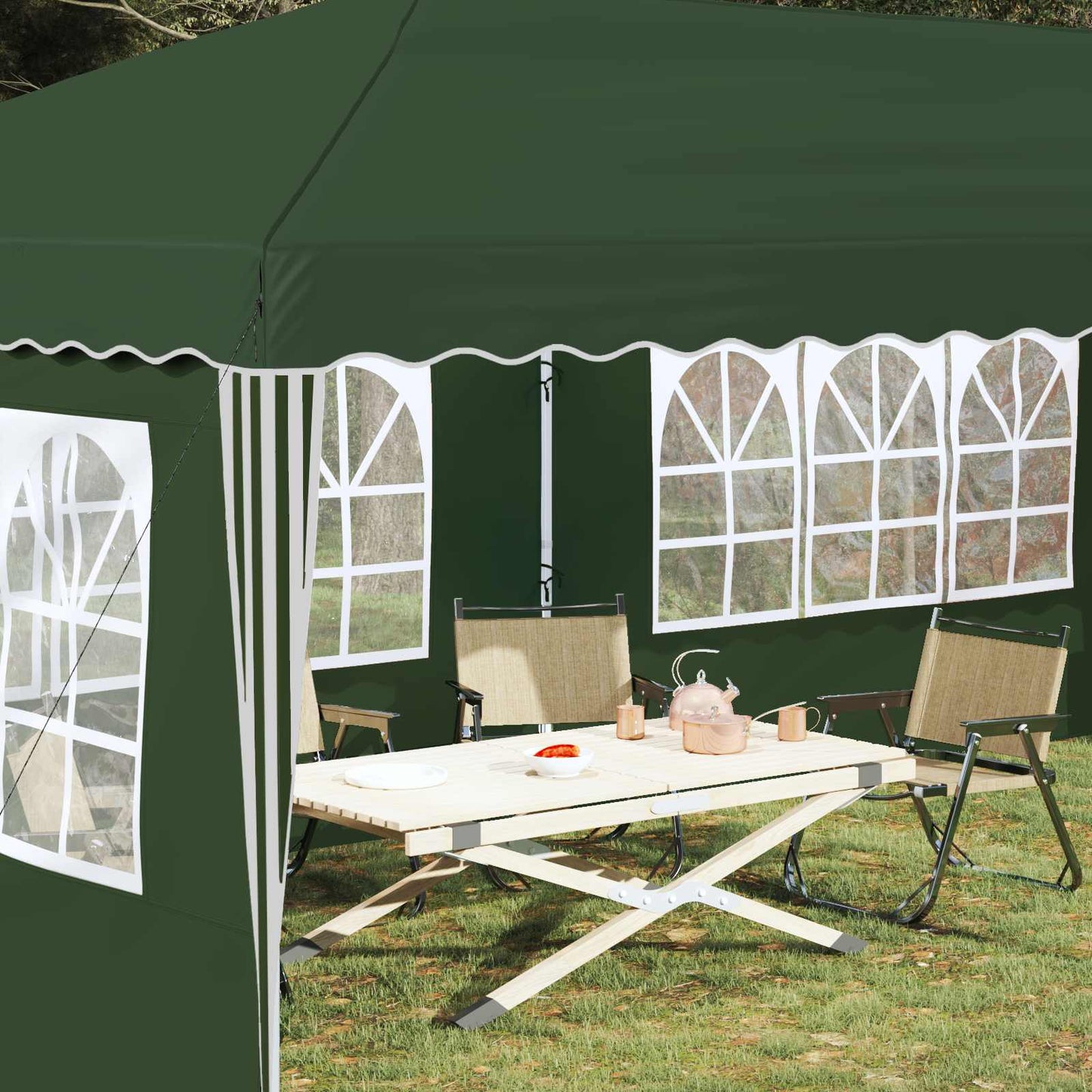 Pop-up Partyzelt 575 x 289 x 245 cm Grün