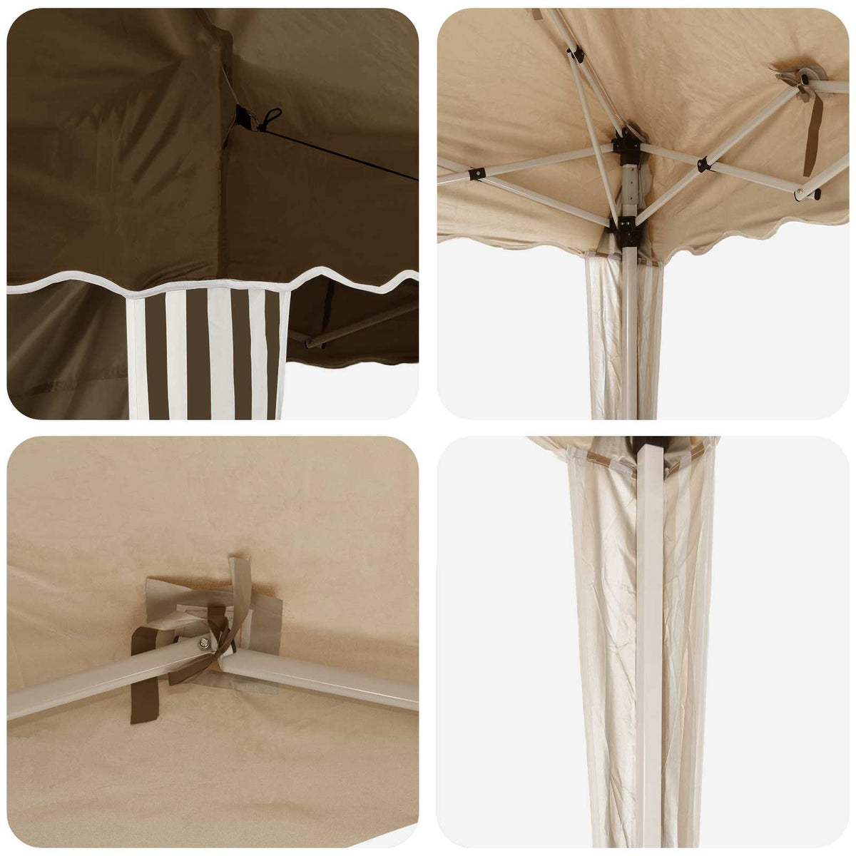 Pop-up Partyzelt 574 x 289 x 245 cm Taupe