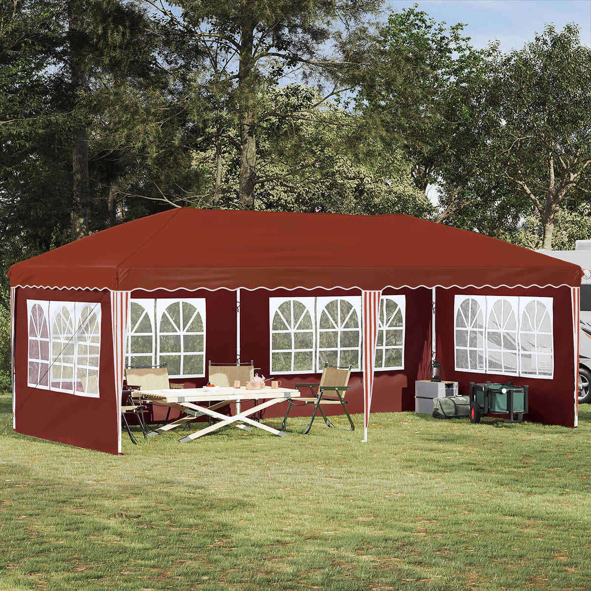 Pop-up Partyzelt 574 x 289 x 245 cm Terrakotta