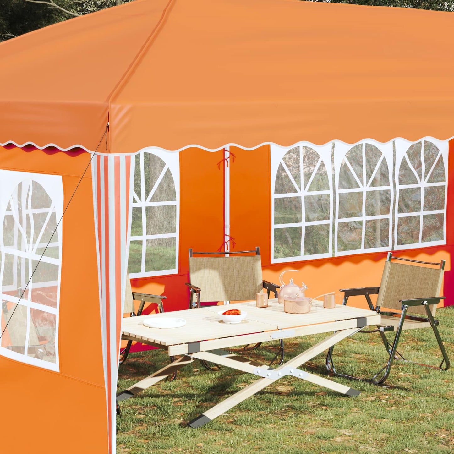 Pop-up Partyzelt 575 x 289 x 245 cm Orange