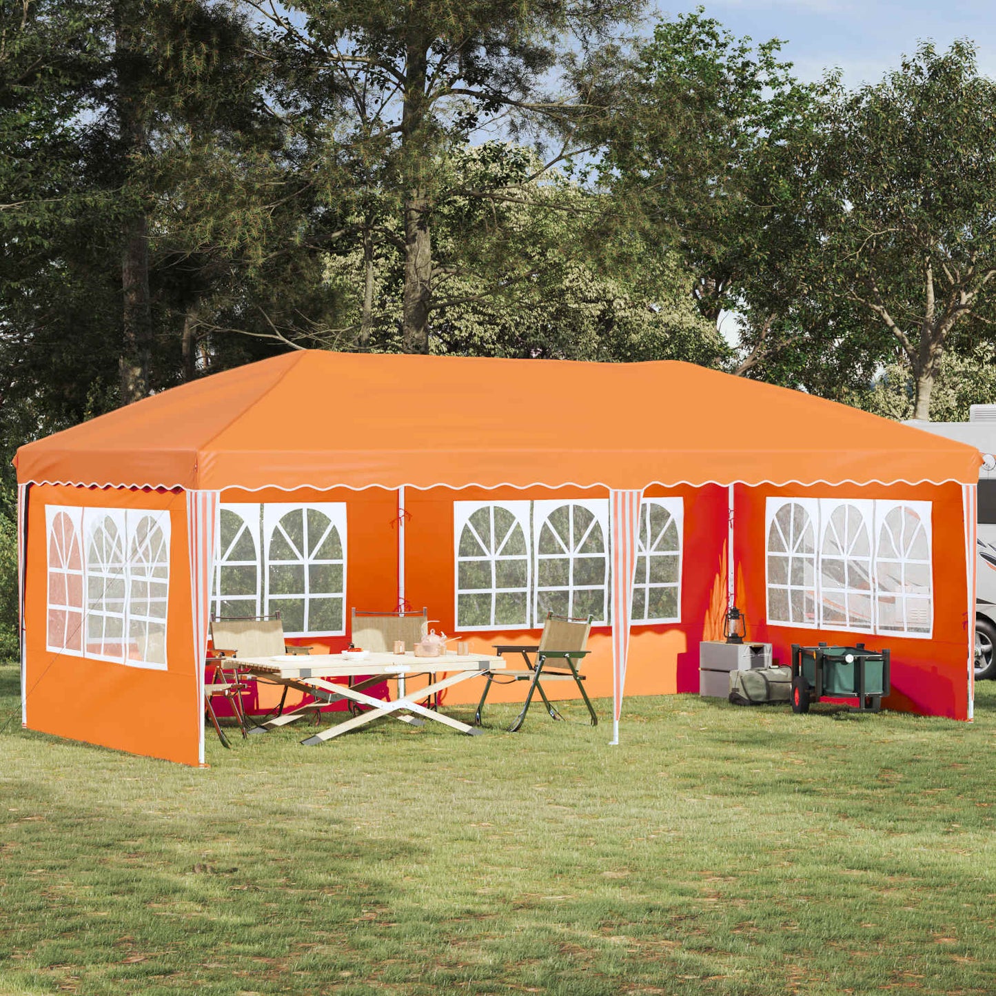 Pop-up Partyzelt 575 x 289 x 245 cm Orange