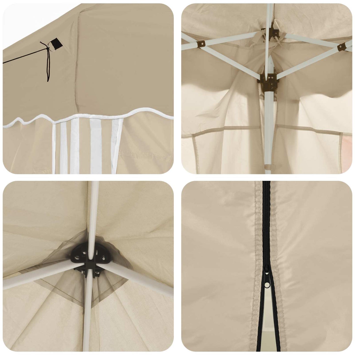 Pop-up Partyzelt 575 x 288 x 245 cm Creme