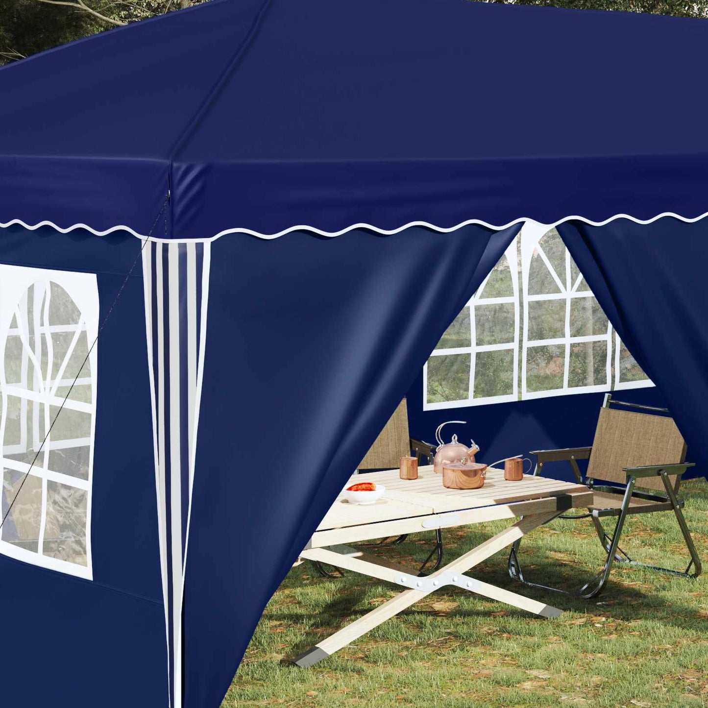 Pop-up Partyzelt 575 x 288 x 245 cm Blau