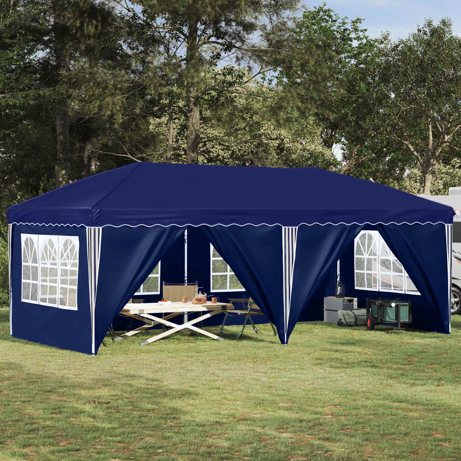 Pop-up Partyzelt 575 x 288 x 245 cm Blau