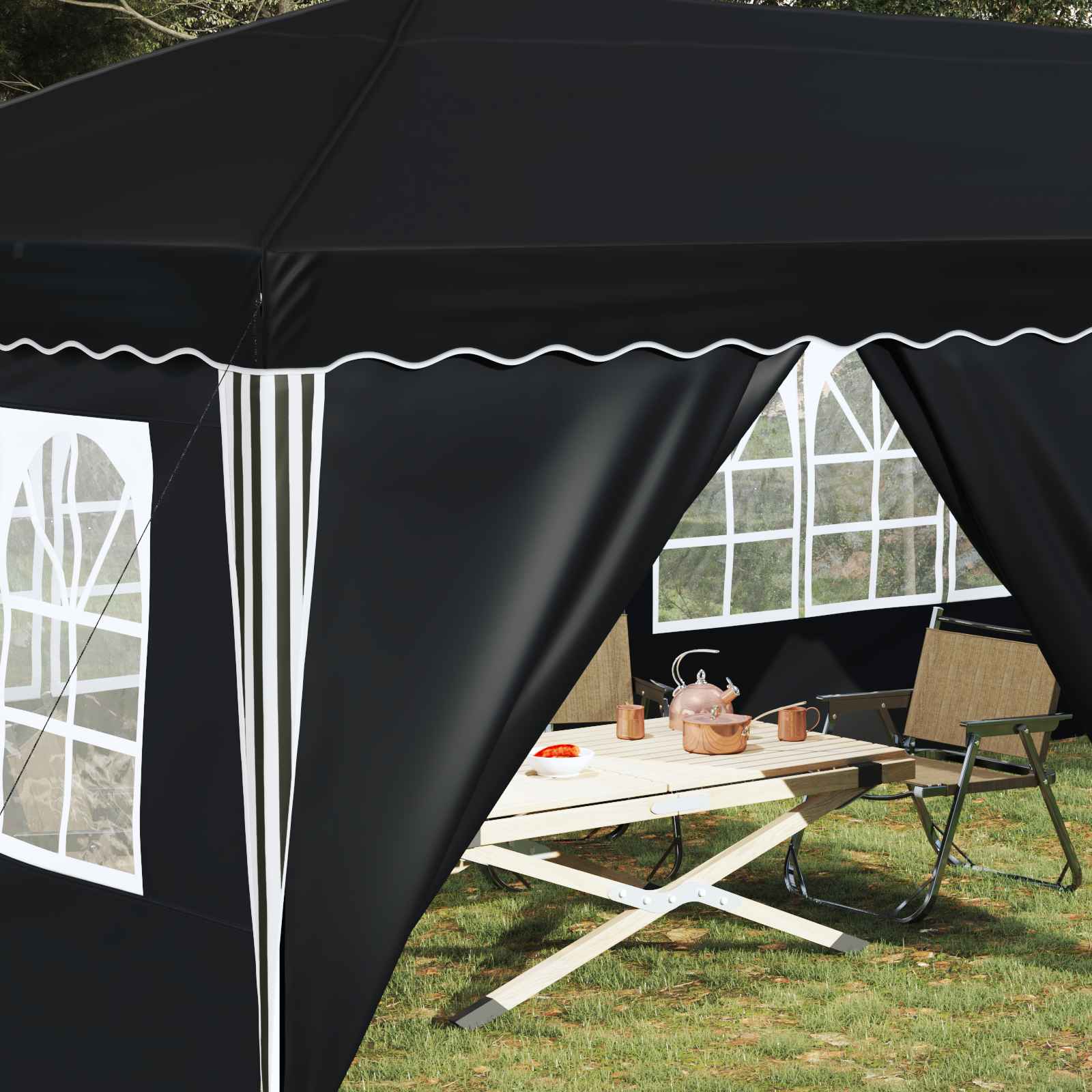 Pop-up Partyzelt 575 x 288 x 245 cm Antrazit