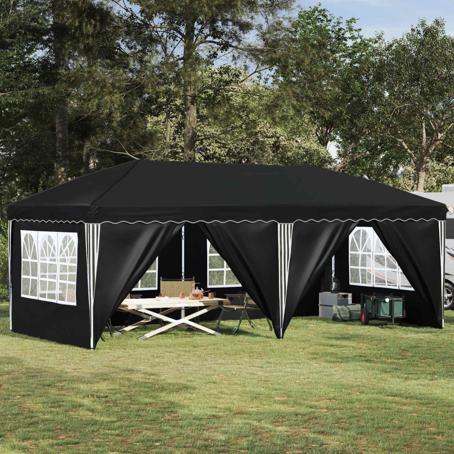 Pop-up Partyzelt 575 x 288 x 245 cm Antrazit