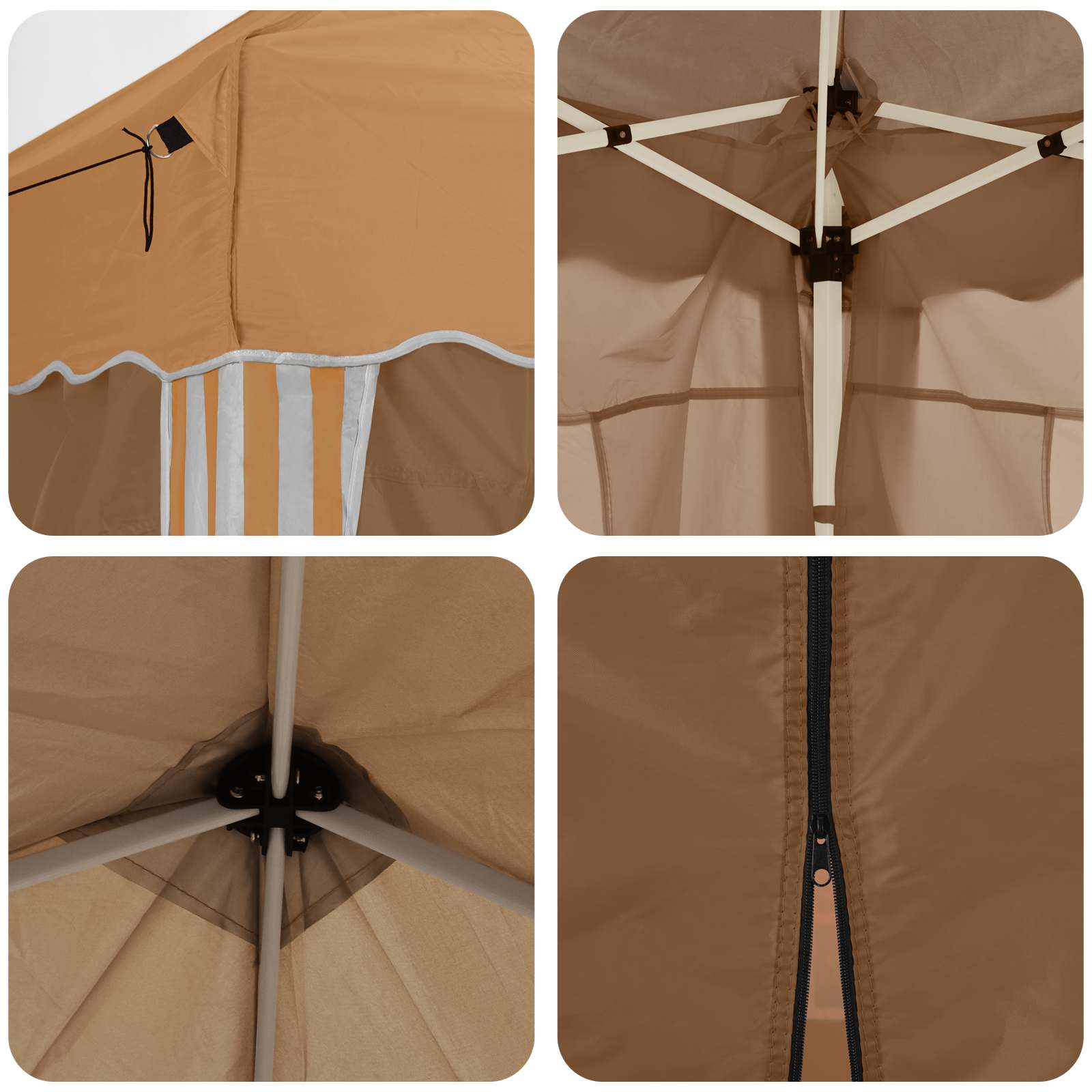 Pop-up Partyzelt 575 x 288 x 245 cm Beige