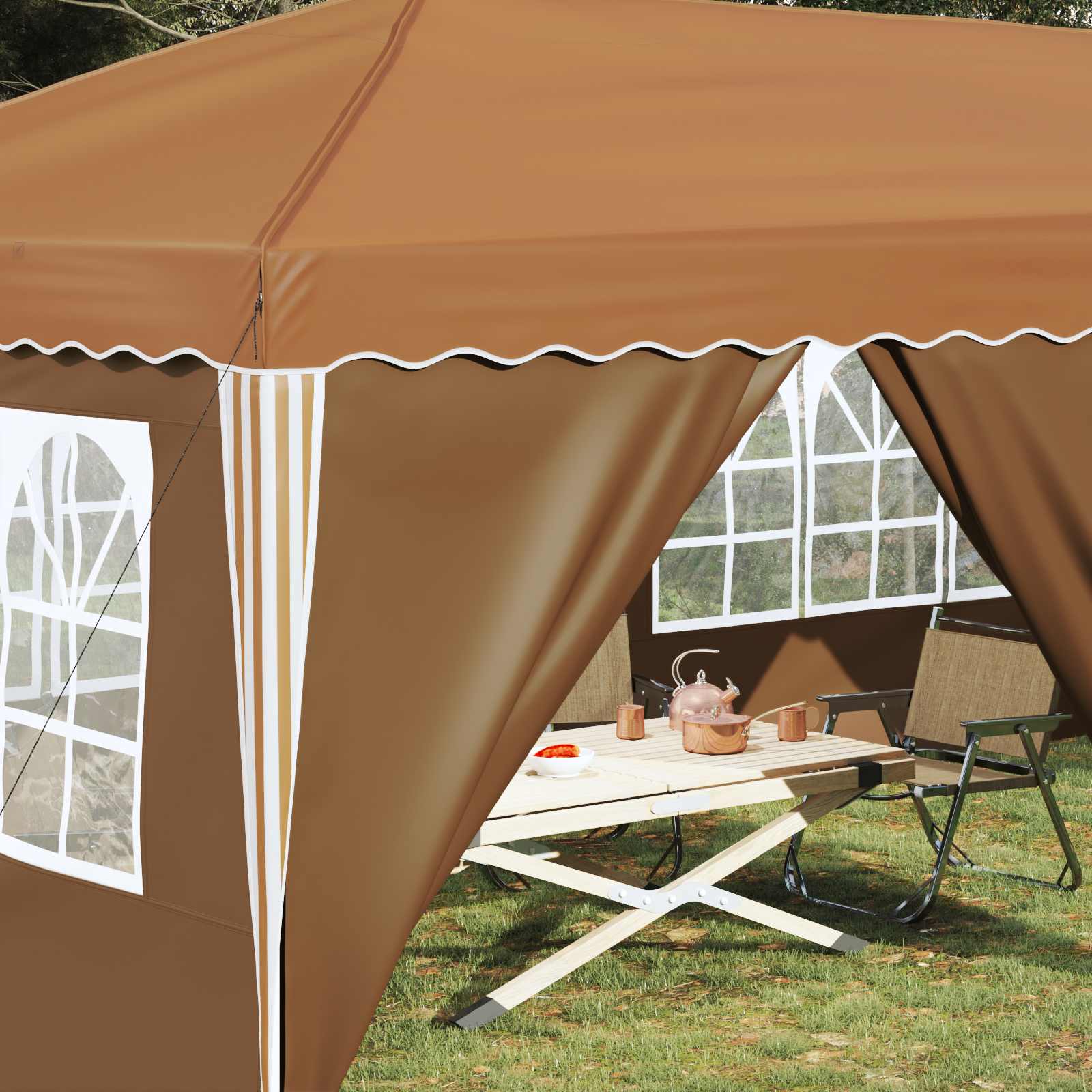 Pop-up Partyzelt 575 x 288 x 245 cm Beige