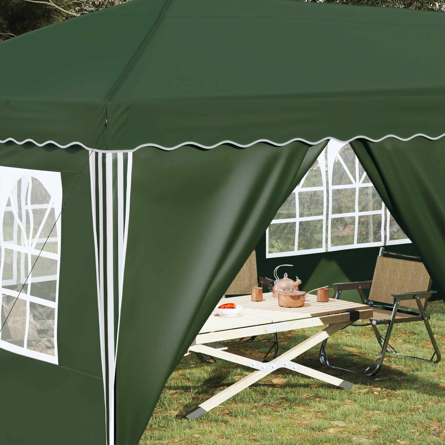 Pop-up Partyzelt 575 x 288 x 245 cm Grün